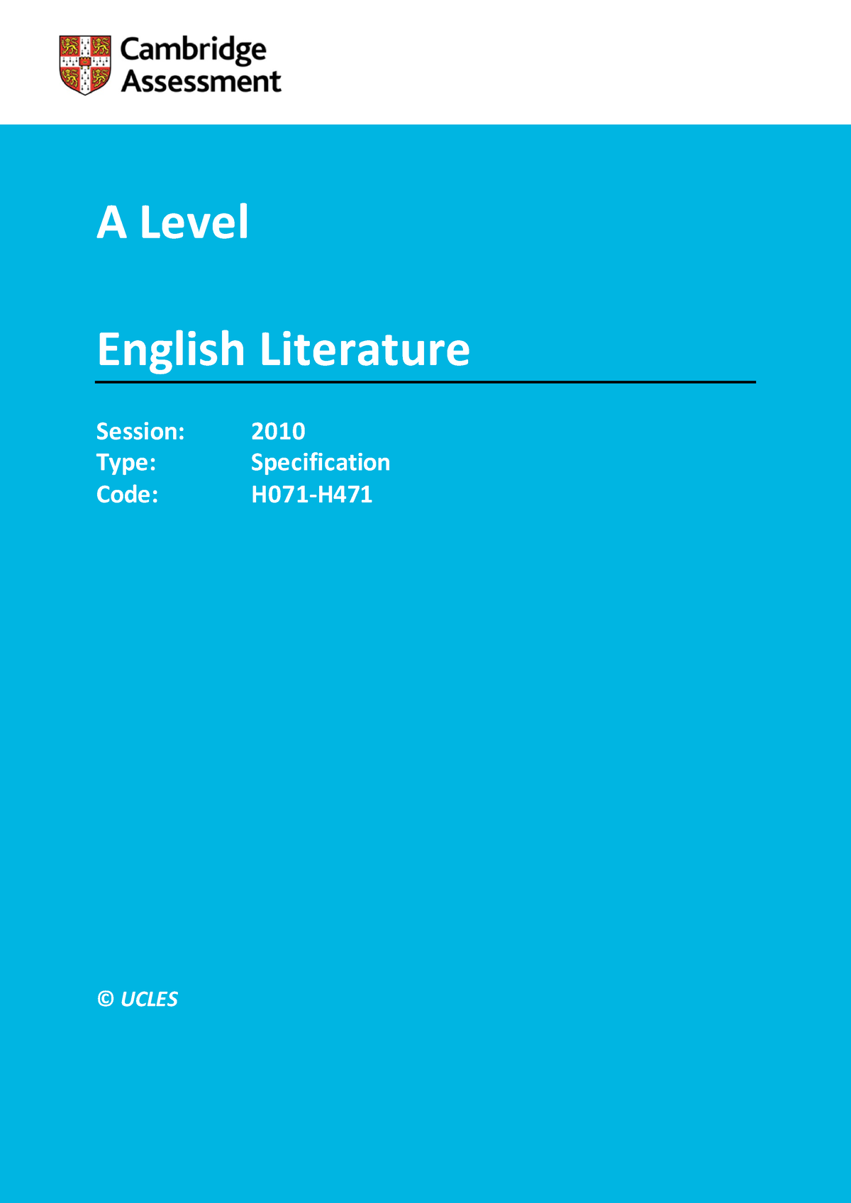 2010-englishliterature-alevel-syllabus-a-level-english-literature