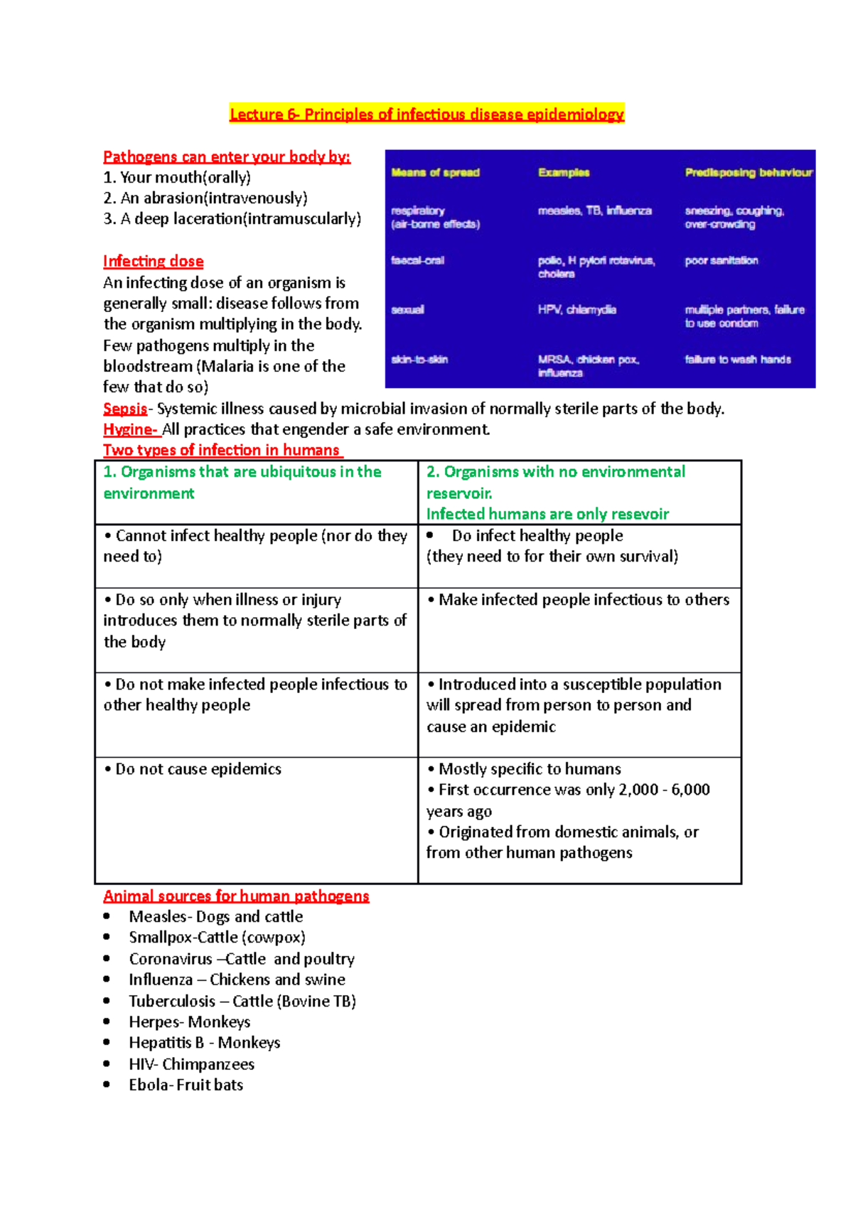 Lecture 6 - notes on Principles of infectious disease epidemiology ...
