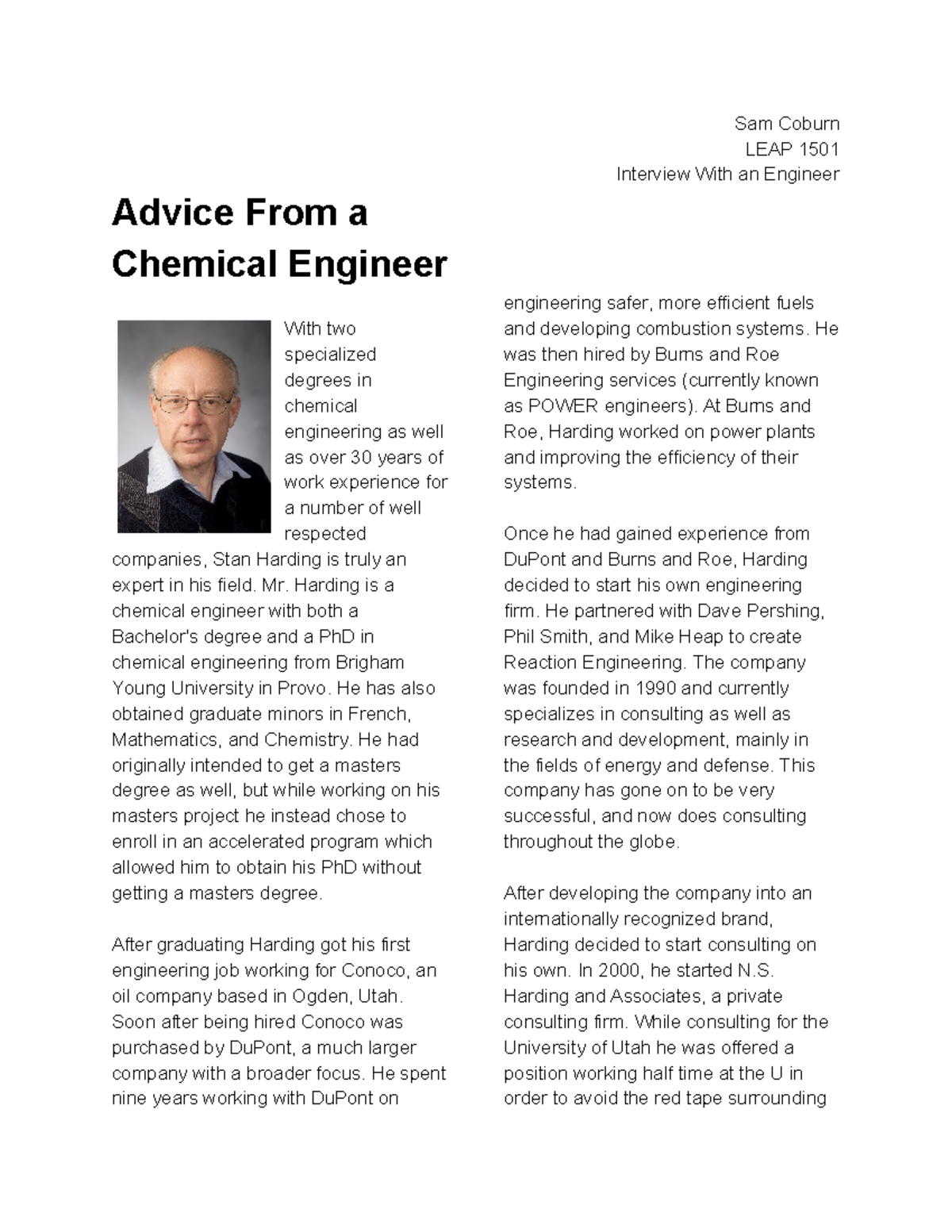 Interview With An Engineer - Advice From a Chemical Engineer With two ...