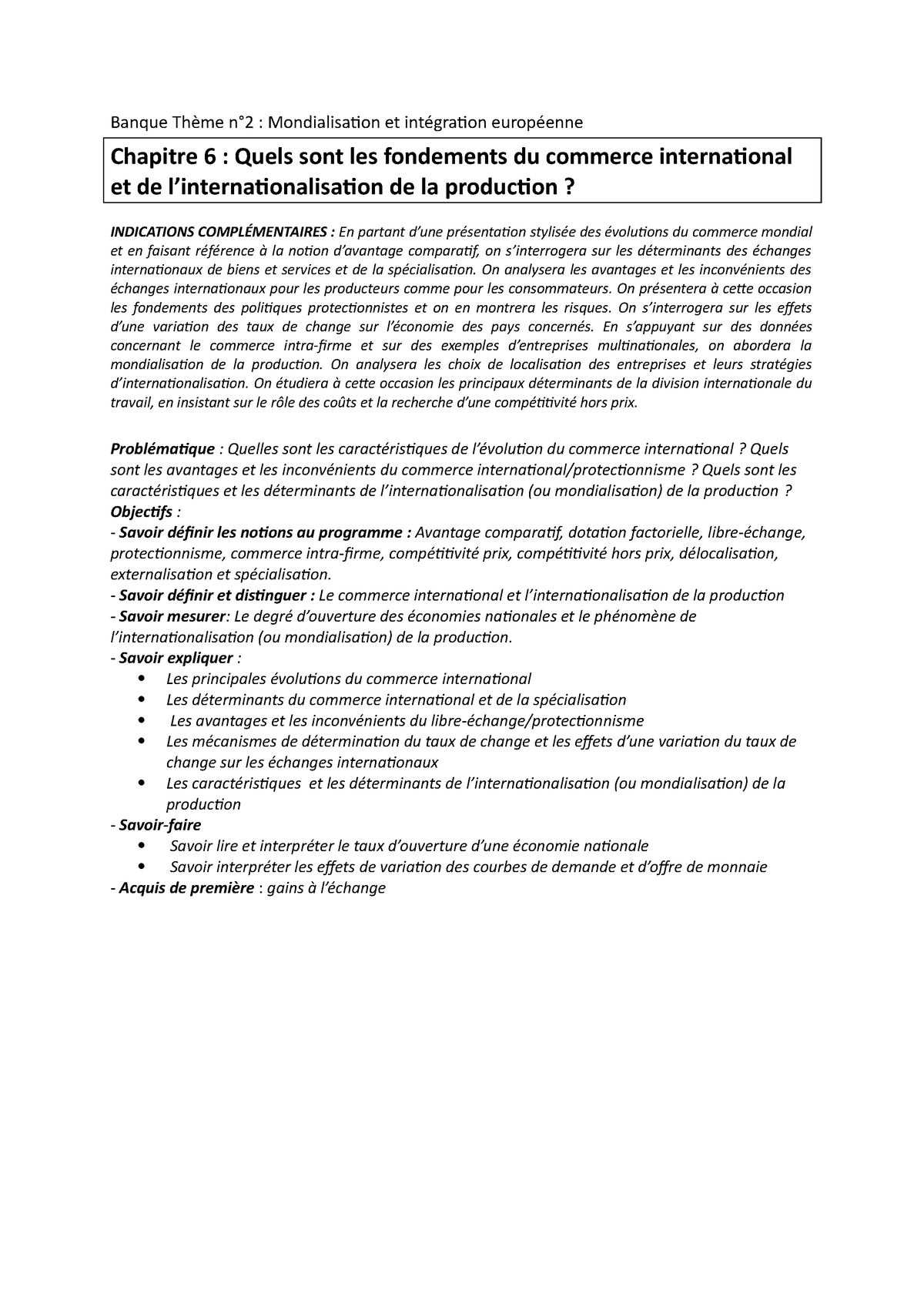 Chapitre 6 Quels Sont Les Fondements Du Commerce International Et De Linternationalisation De 3844
