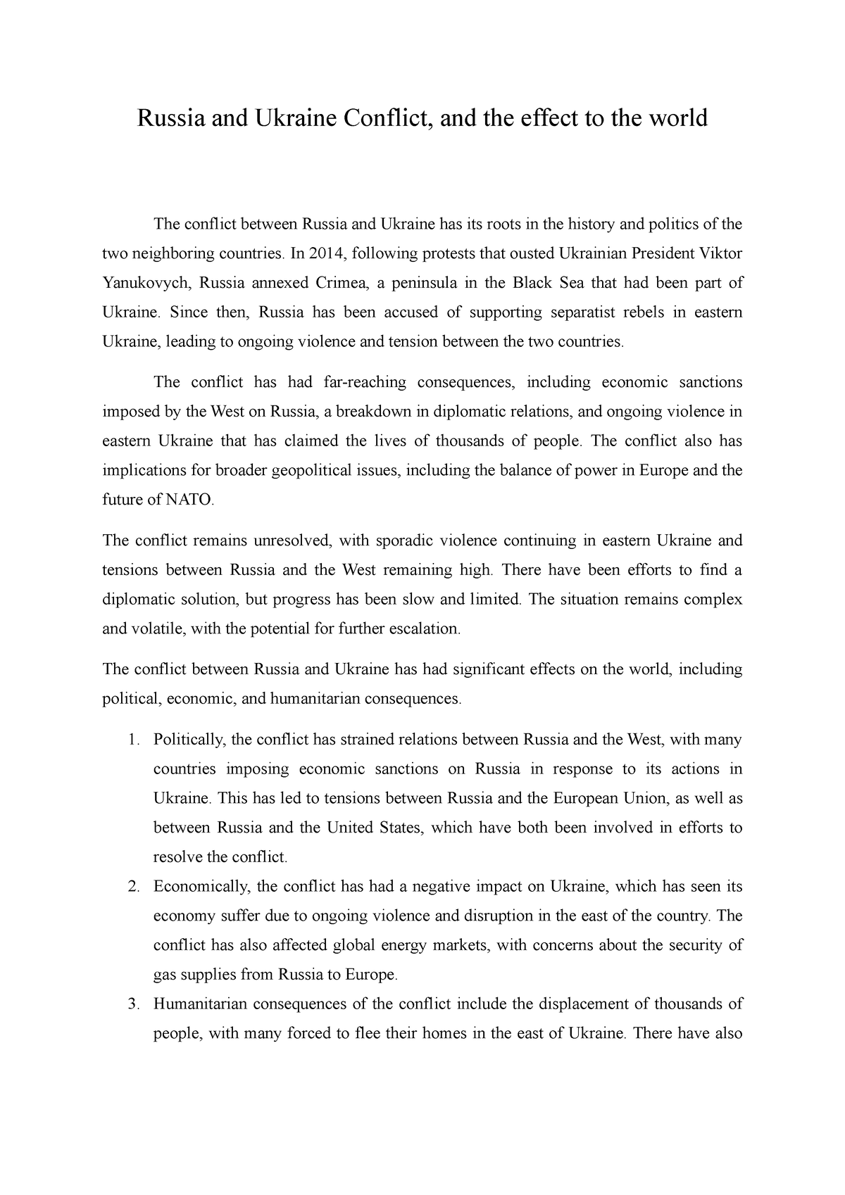 Russia And Ukraine Conflict - In 2014, Following Protests That Ousted ...