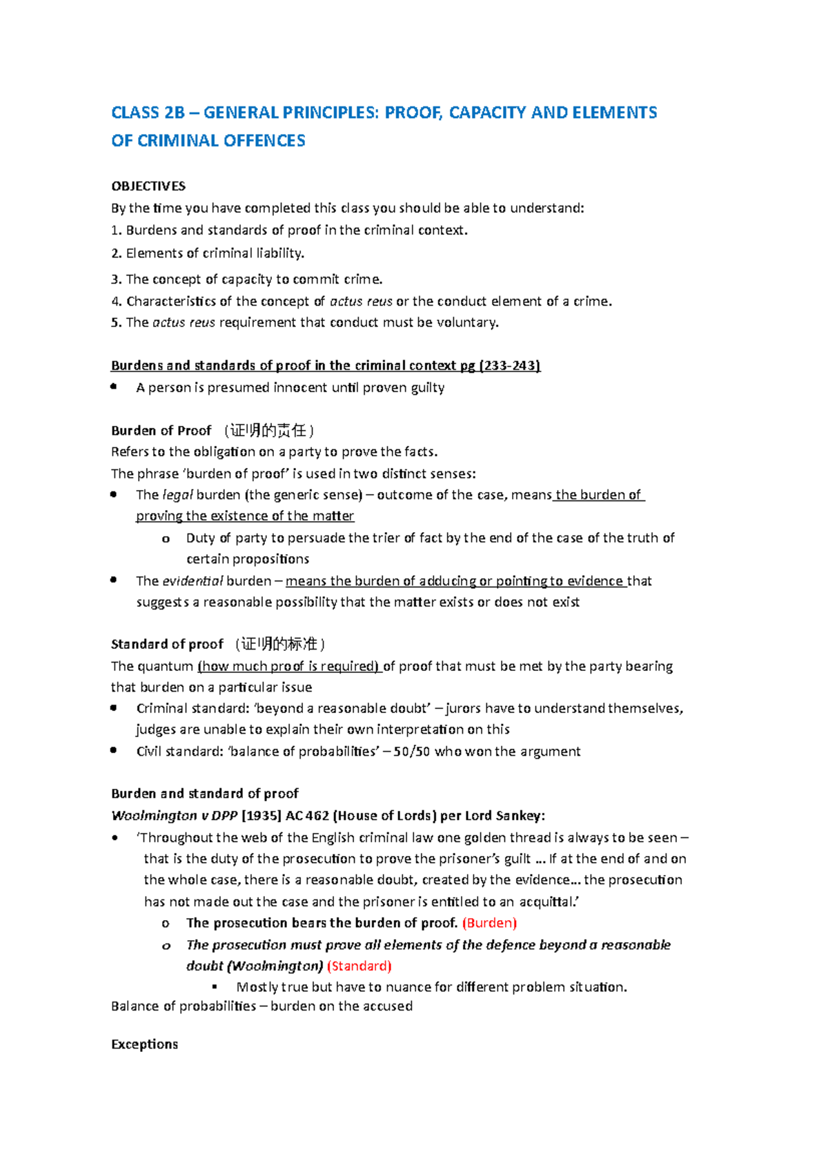 Class 2B – General Principles - CLASS 2B – GENERAL PRINCIPLES: PROOF ...