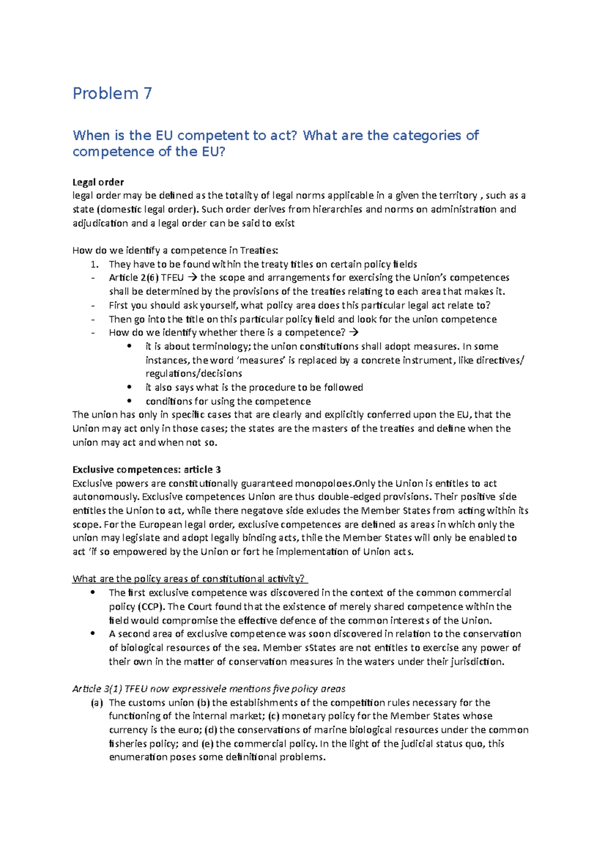 Problem 7 Inteur - Uitwerking Probleem 7 - Problem 7 When Is The EU ...