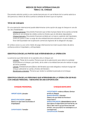 TEMA 3 LA Orden DE PAGO Simple Y Documentaria - MEDIOS DE PAGO ...
