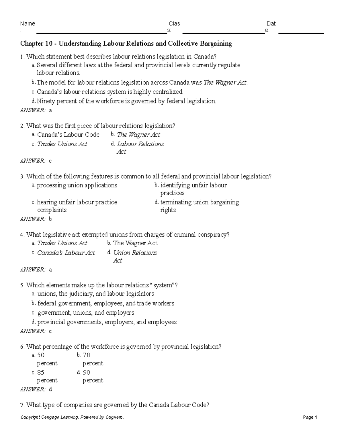 Chapter 10 Understanding Labour Relations And Collective Bargaining ...