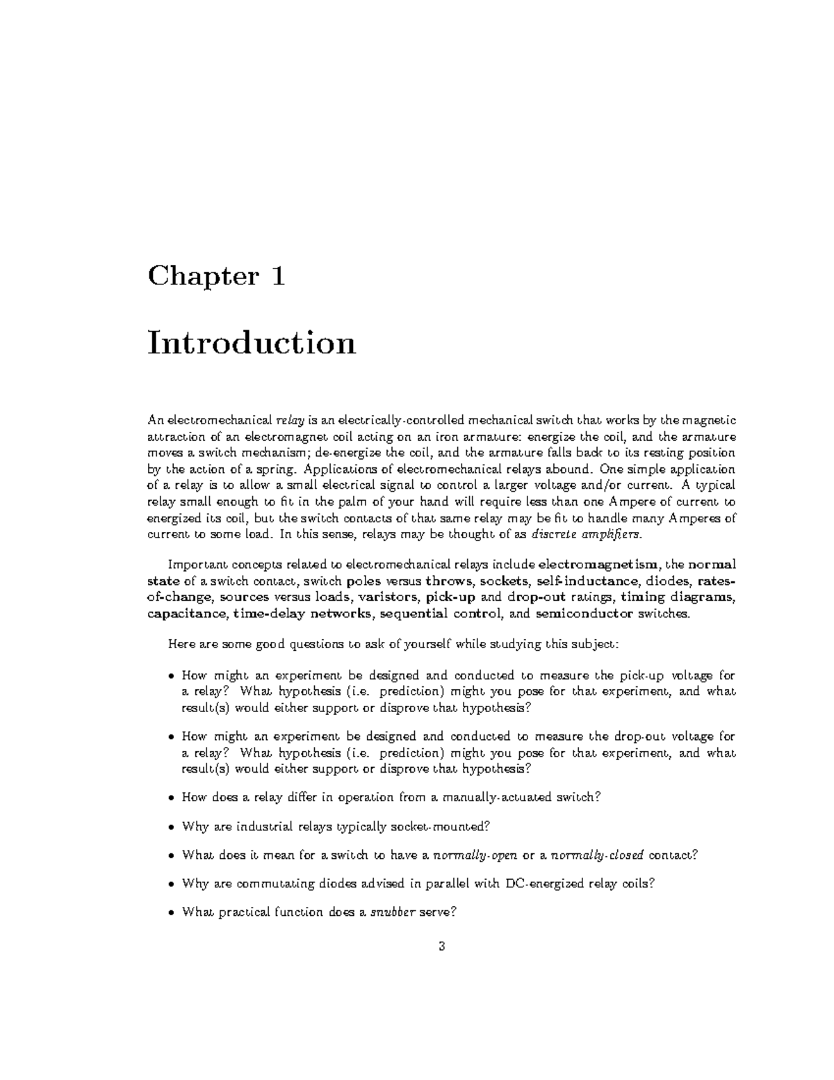 An electromechanical relay - Chapter 1 Introduction An ...