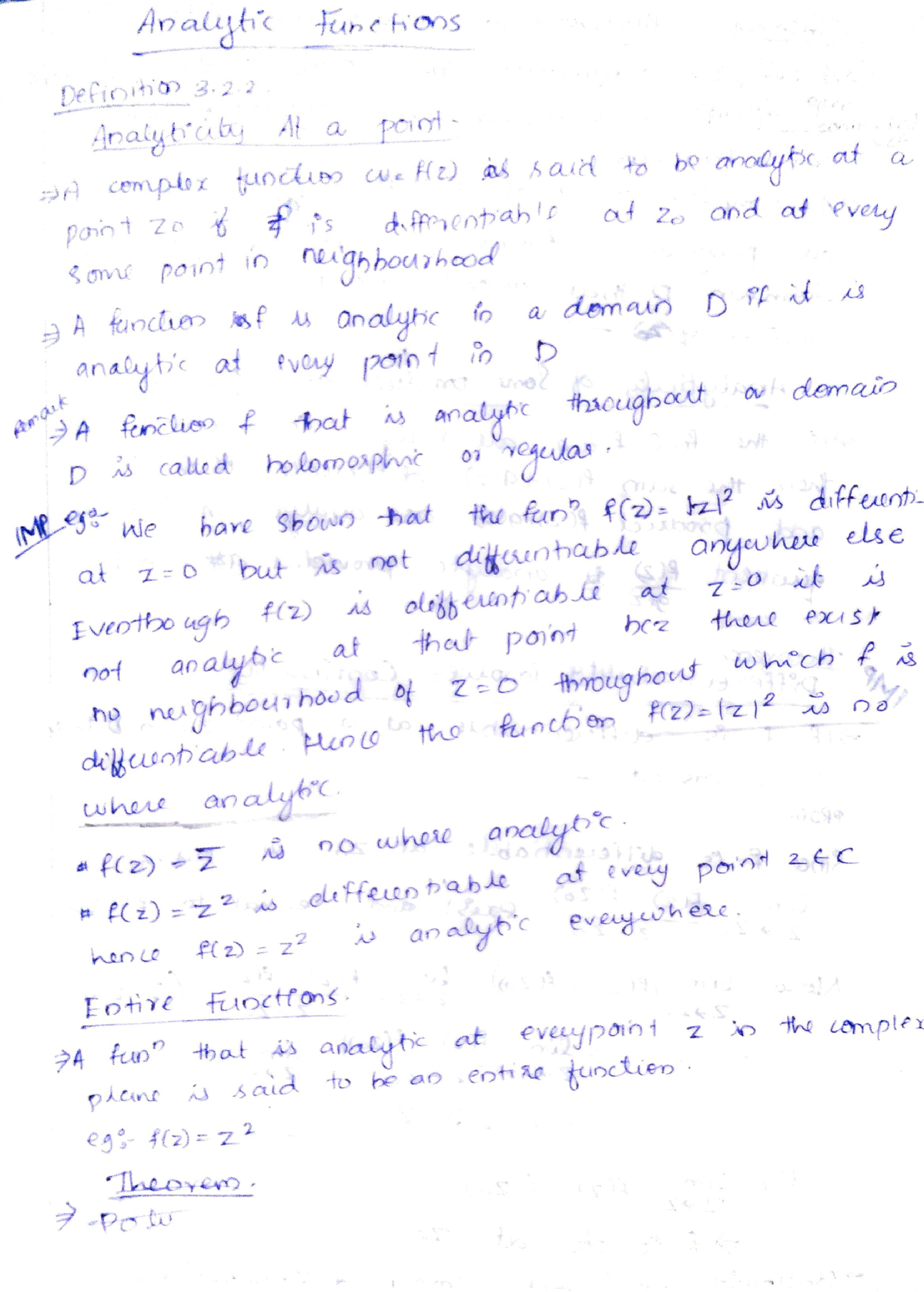 Chap 3 Analytic Functions Complex Analysis - Bsc Maths - Studocu