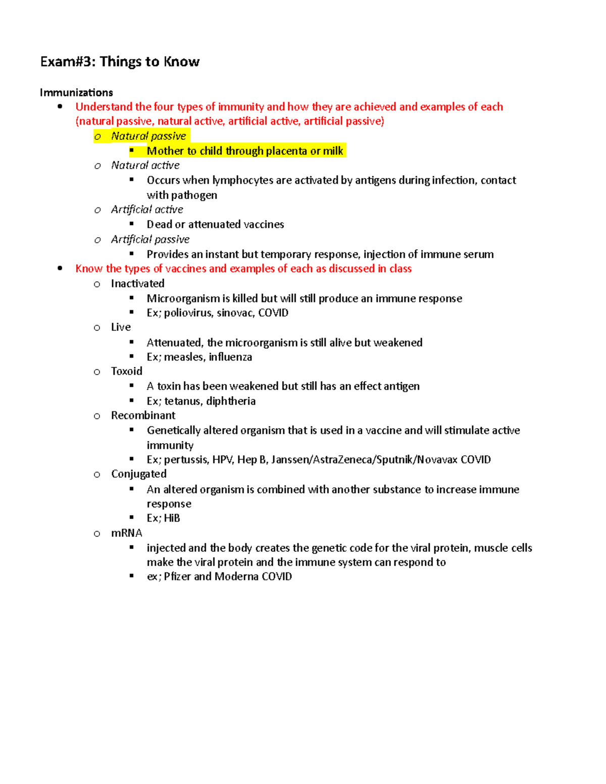 Exam 3 Study guide peds - Exam#3: Things to Know Immunizations ...