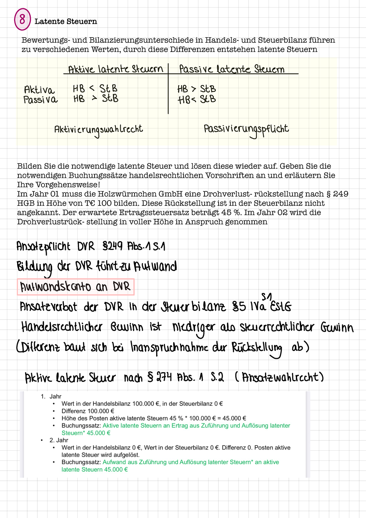 Latente Steuern - Bilden Sie Die Notwendige Latente Steuer Und Lösen ...