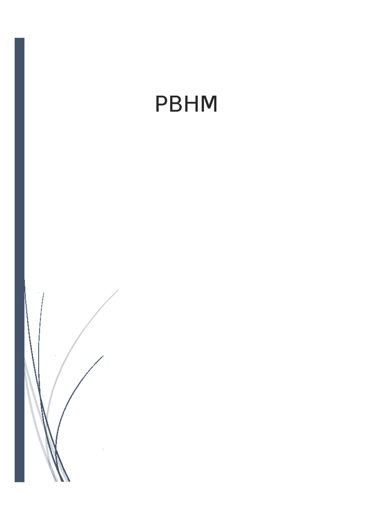 PBHM notes - PBHM Contents Body - Studocu