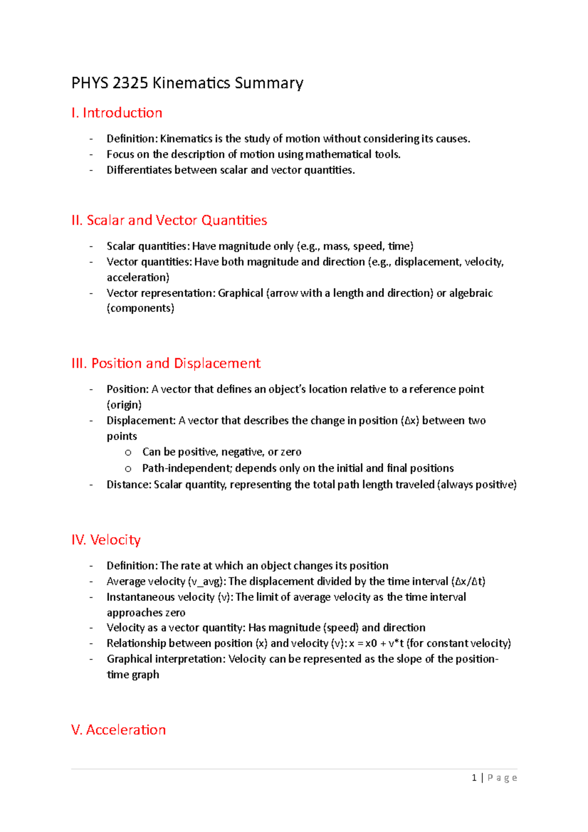 kinematics-summary-scalar-and-vector-quantities-velocity-acceleration