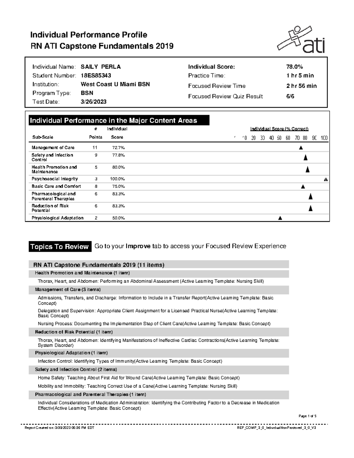 Fundamental With Focused Assessmet Report - Individual Performance ...