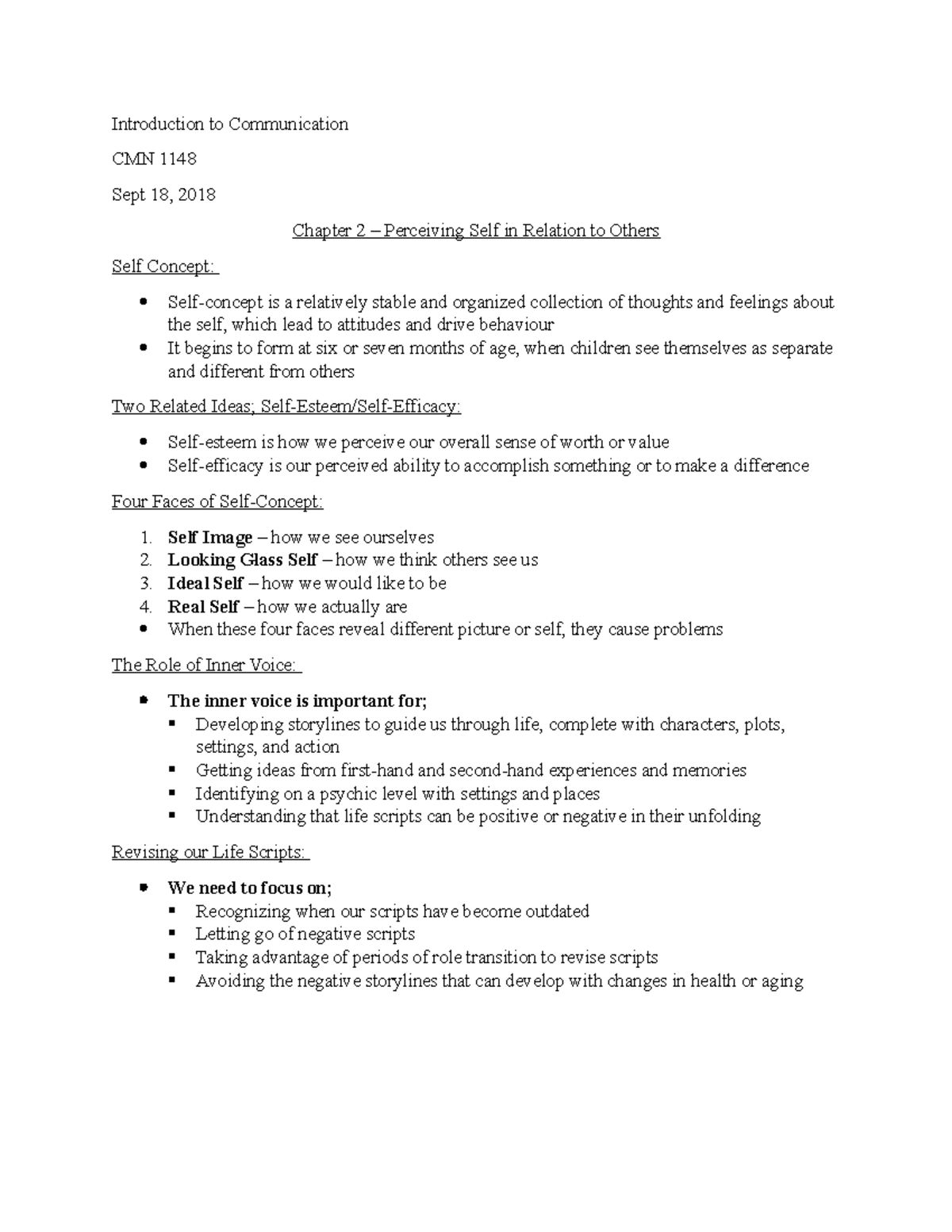 Chapter 2 - Lecture notes 2 - Introduction to Communication CMN 1148 ...