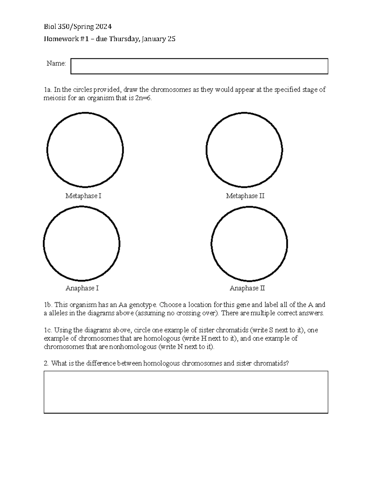 1 HW Worksheet Biol 350 Spring 2024 Homework 1 Due Thursday   Thumb 1200 1553 