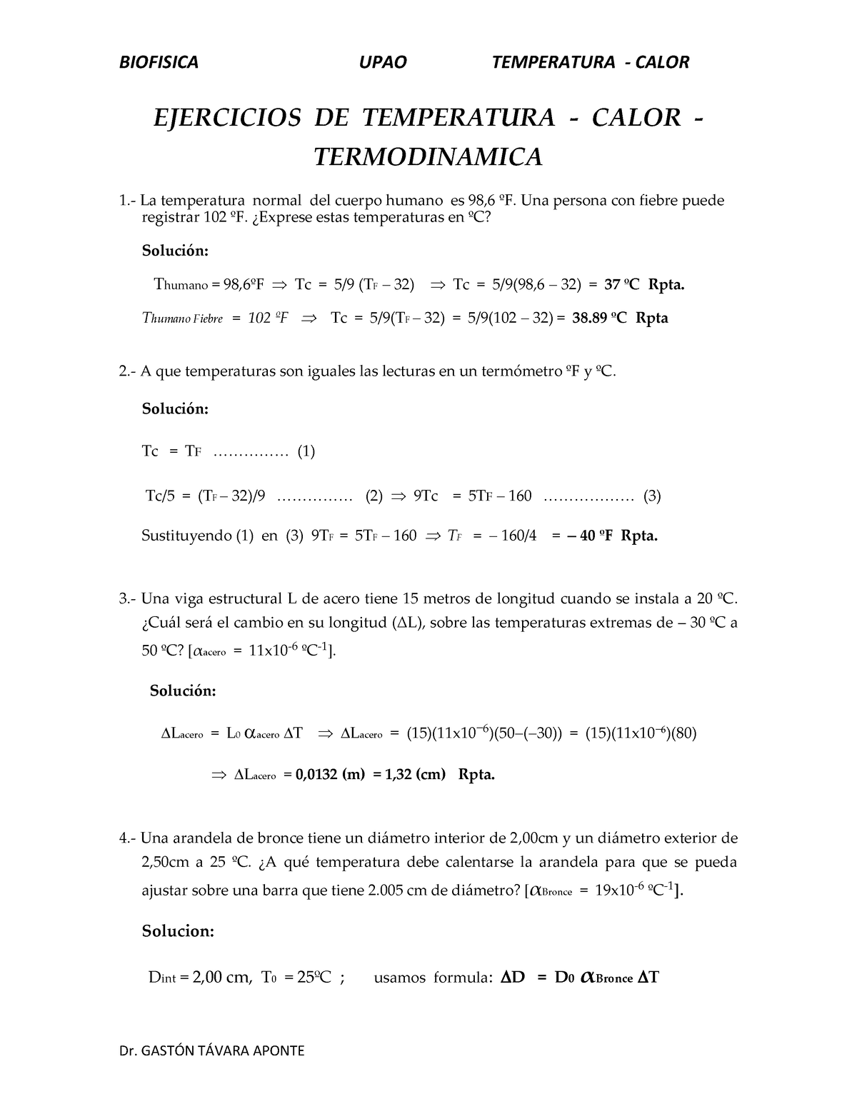 Ejercicios DE Bioenergias Temperatura - Calor - EJERCICIOS DE ...