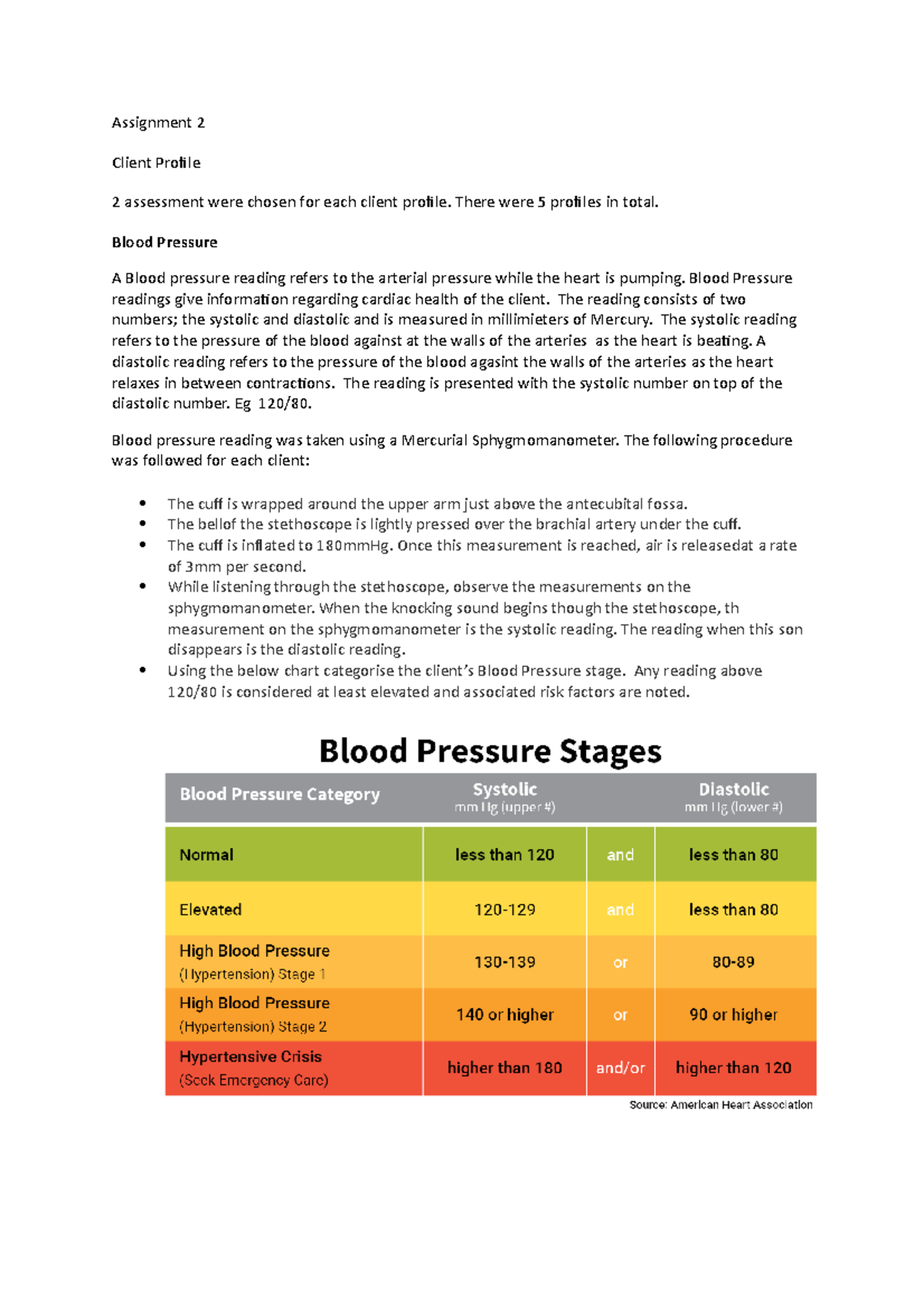 Assignment 2 - Exercise Physiology-Client Profile - Assignment 2 Client ...