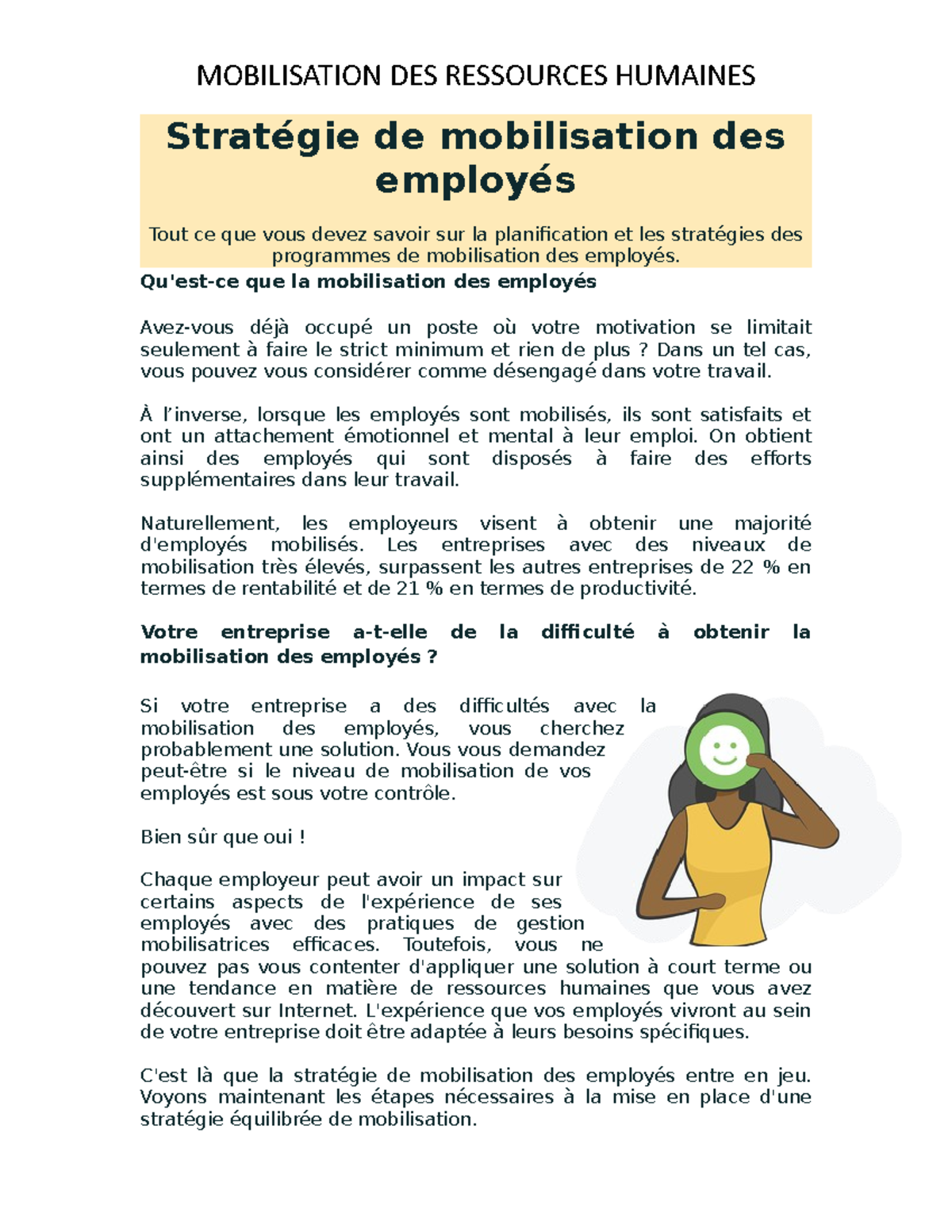 Stratégie de mobilisation des employés-Article - Stratégie de ...