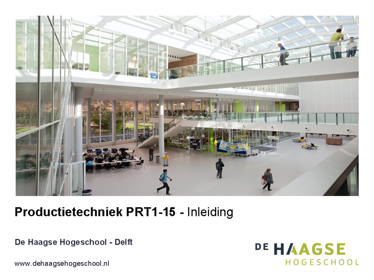 Samenvatting - college Les 1 en 2 - De Haagse Hogeschool - Delft