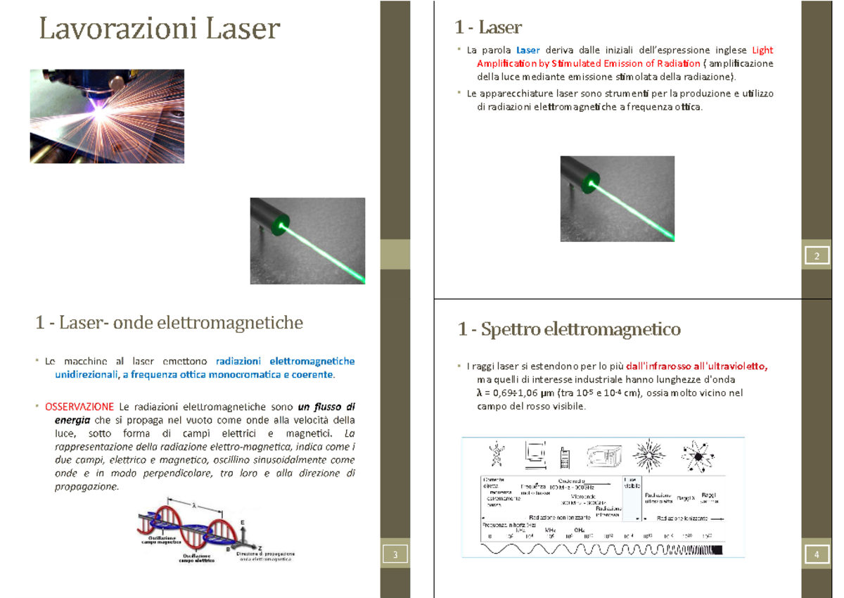 Laser pdf 1 Laser • La parola Laser deriva dalle iniziali dell