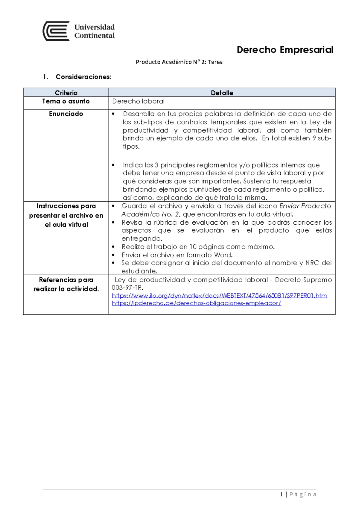 PA02 U2 Act - Resuelto - Producto Académico N° 2: Tarea 1 ...