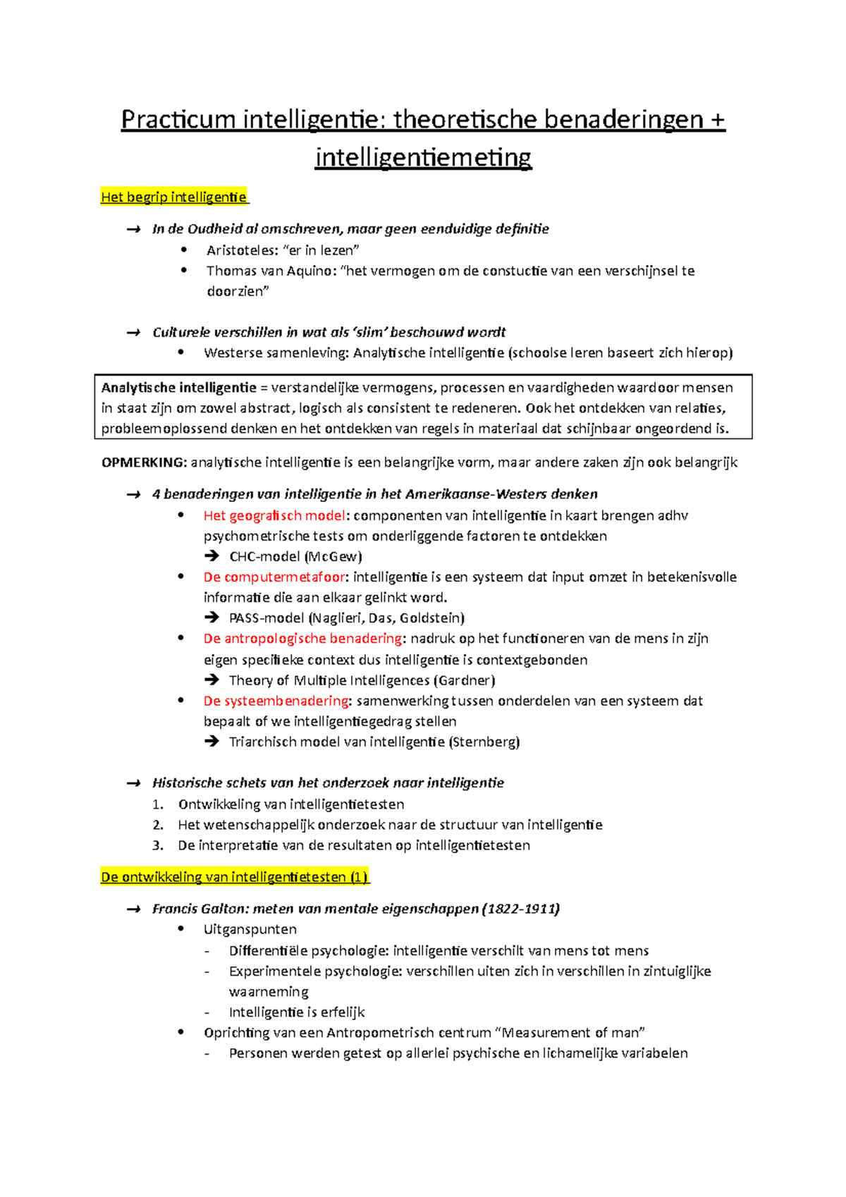 Samenvatting  Hoofdstuk 2 theoretische benaderingen