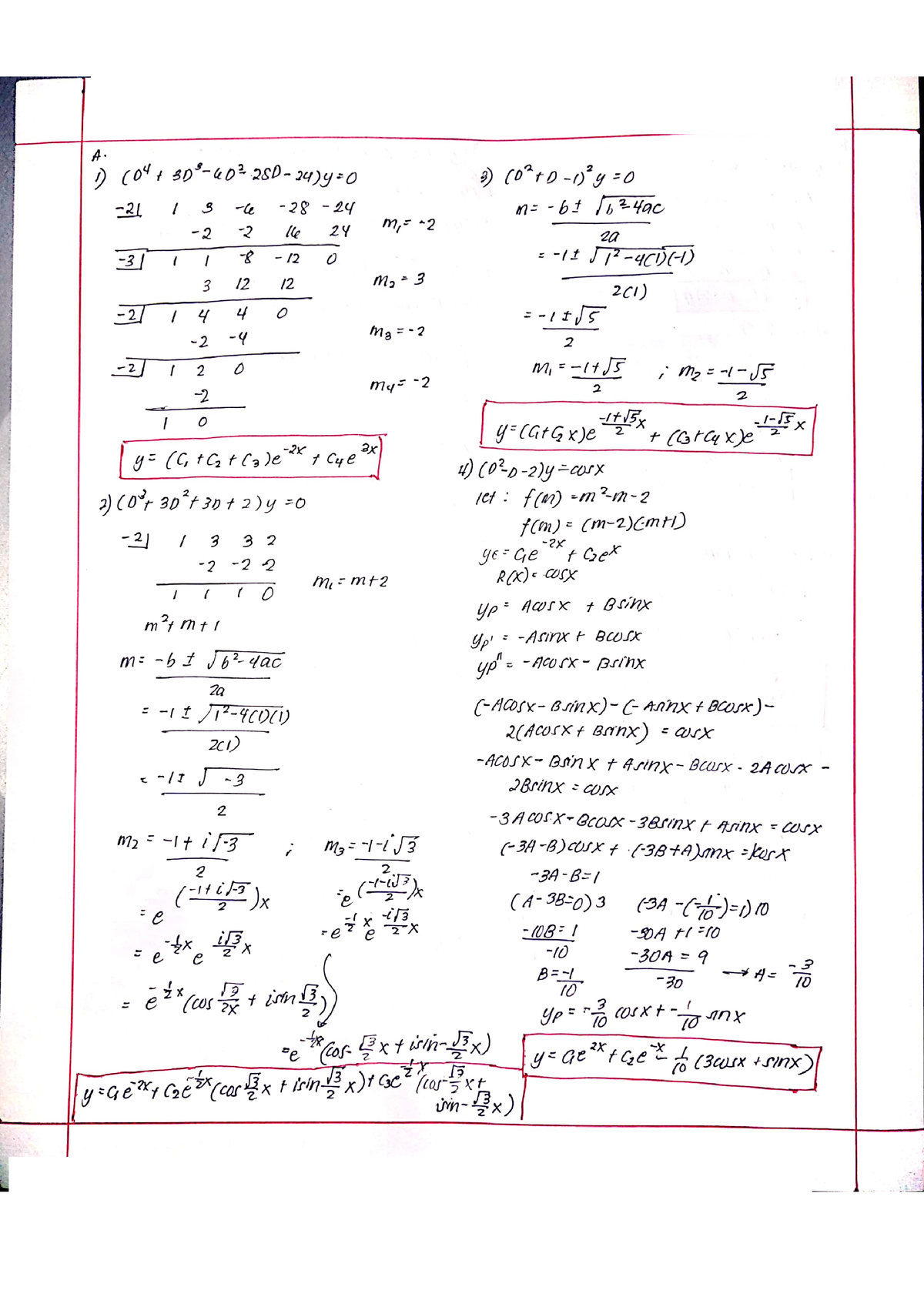 Differential Equation Problem Set 5 - Civil Engineering - Studocu