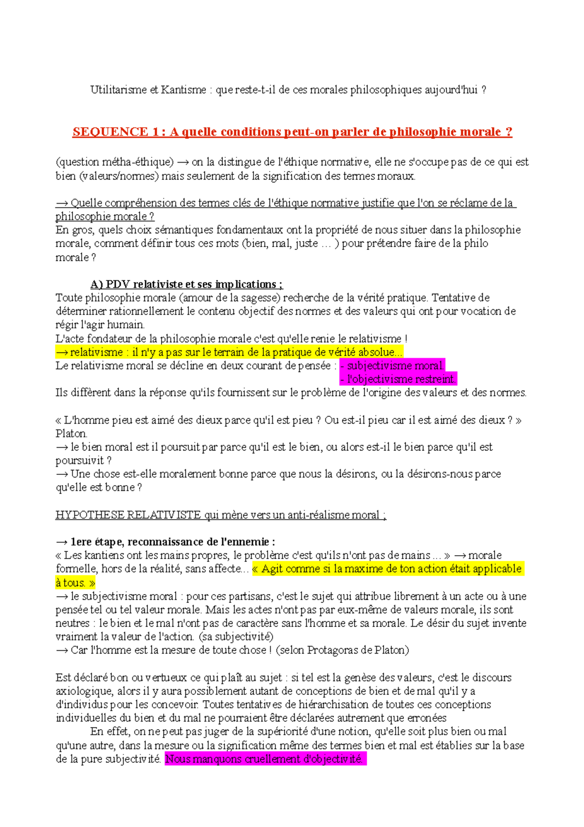 Philosophie De La Morale - Utilitarisme Et Kantisme : Que De Ces ...