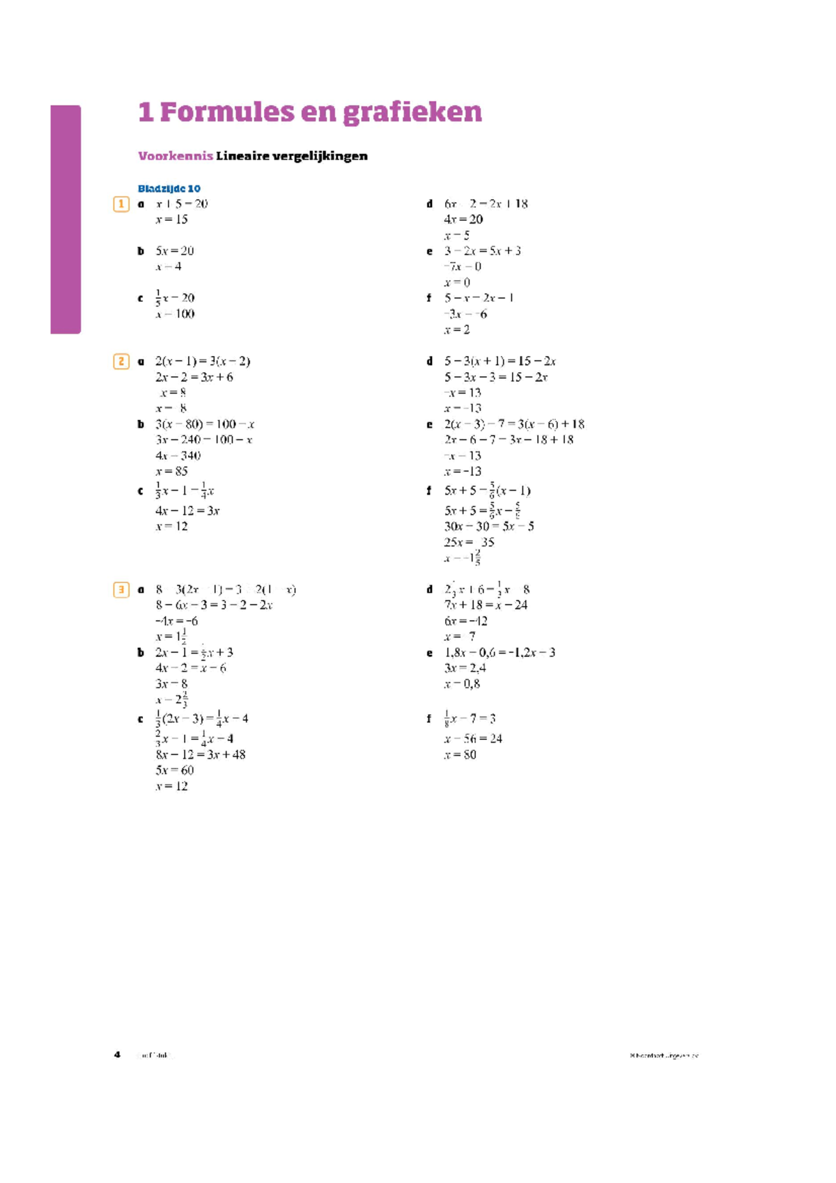 Hoofdstuk 1 Formules En Grafieken Uitwerkingen - Wiskunde - Studeersnel