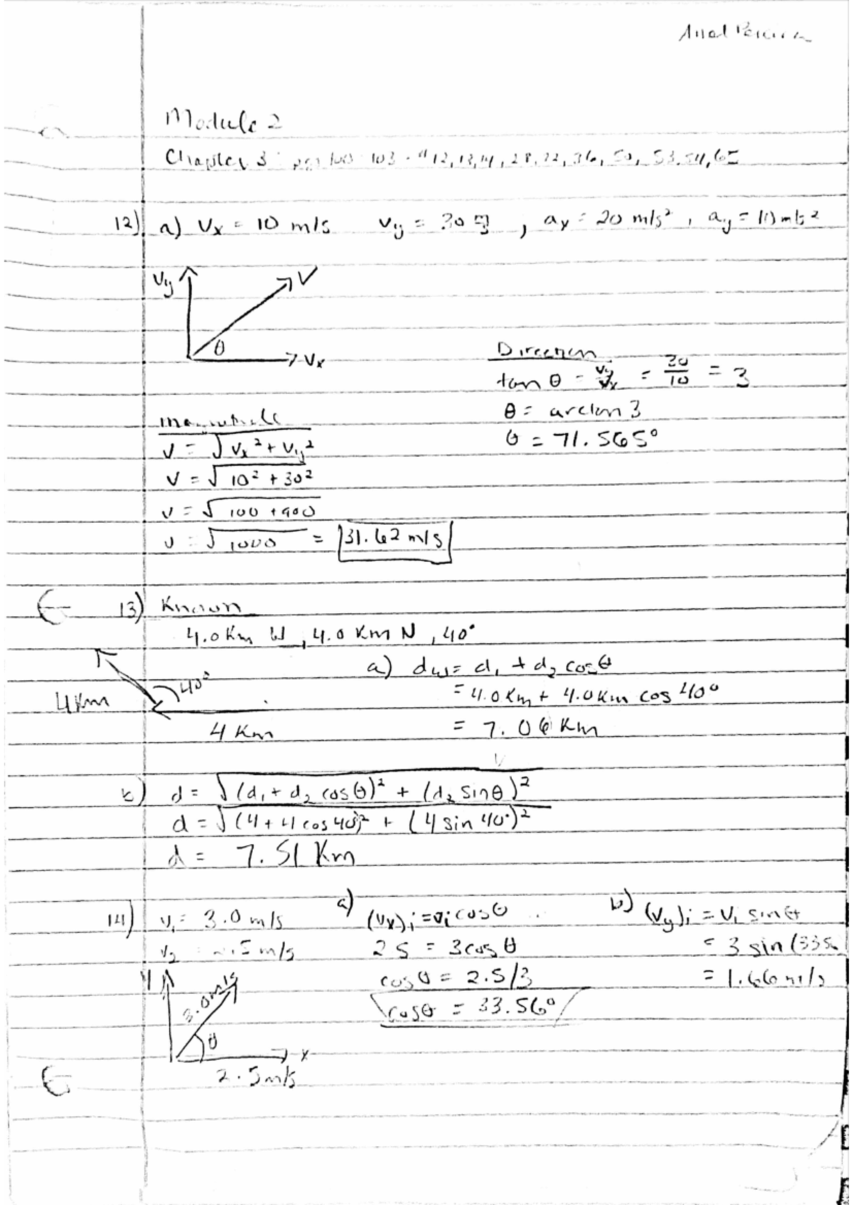 Module 2 - Homework problems from book - Anderson Module 2 Chapter 3 ...