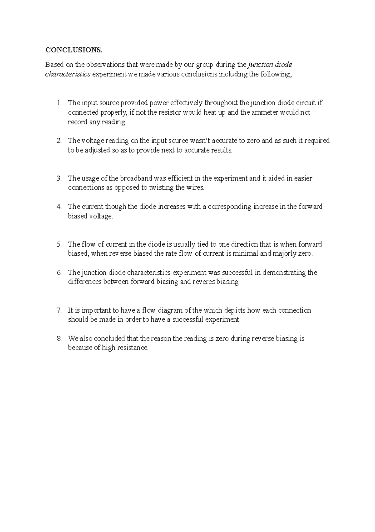 Conclusions and Recommendations - CONCLUSIONS. Based on the ...