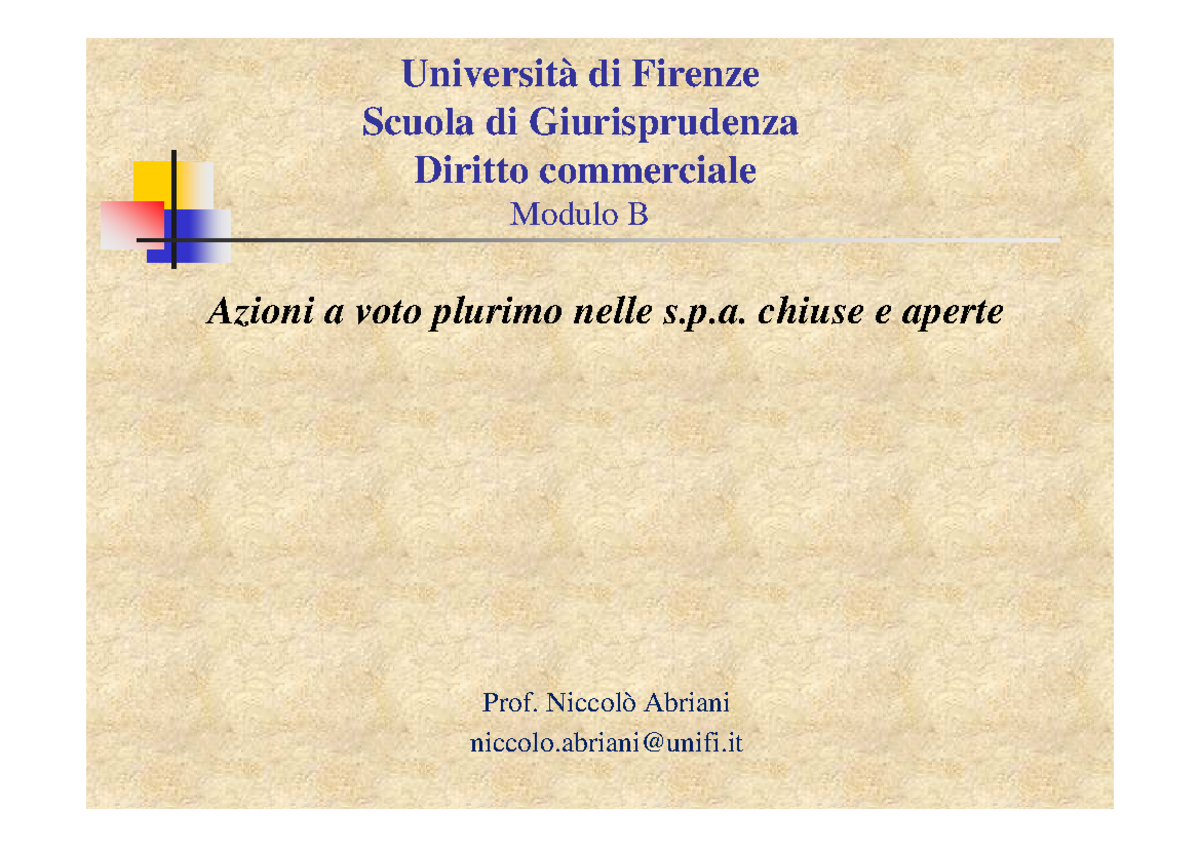 2017 Modulo B Abriani - Università Di Firenze Scuola Di Giurisprudenza ...