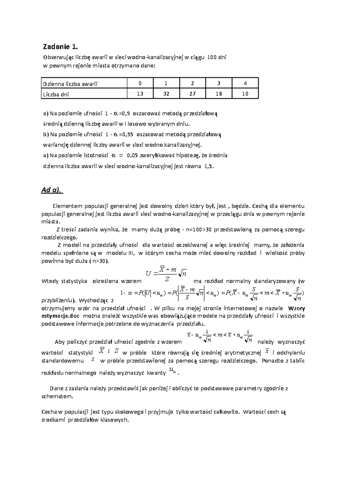 Statystyka Zadania Z Rozwiązaniami Pdf