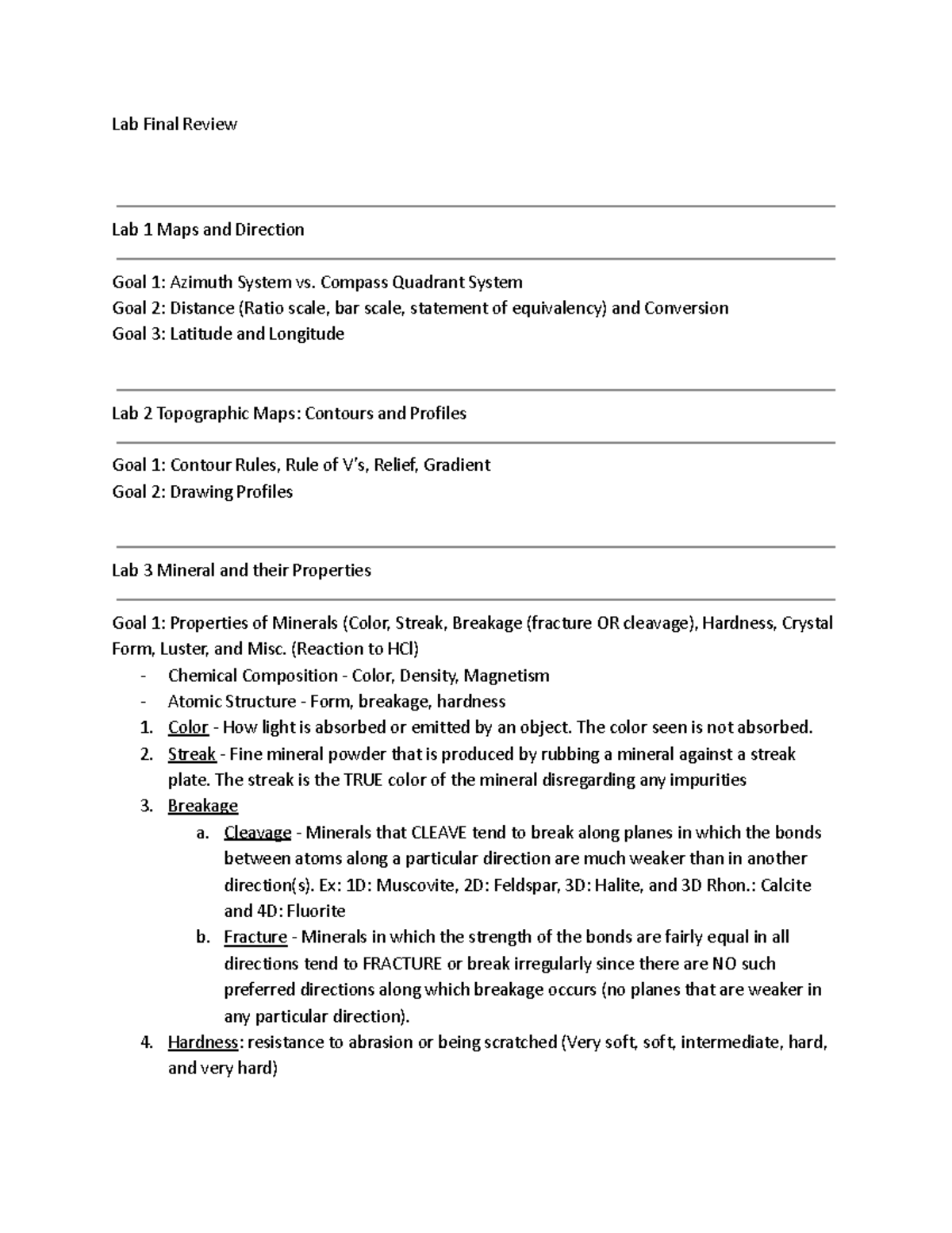 Lab Final Review - Lab Final Review Lab 1 Maps and Direction Goal 1 ...