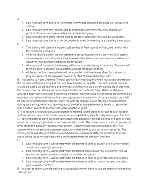 D353 Task 1- Strategic training and development - 1 D353: Strategic ...
