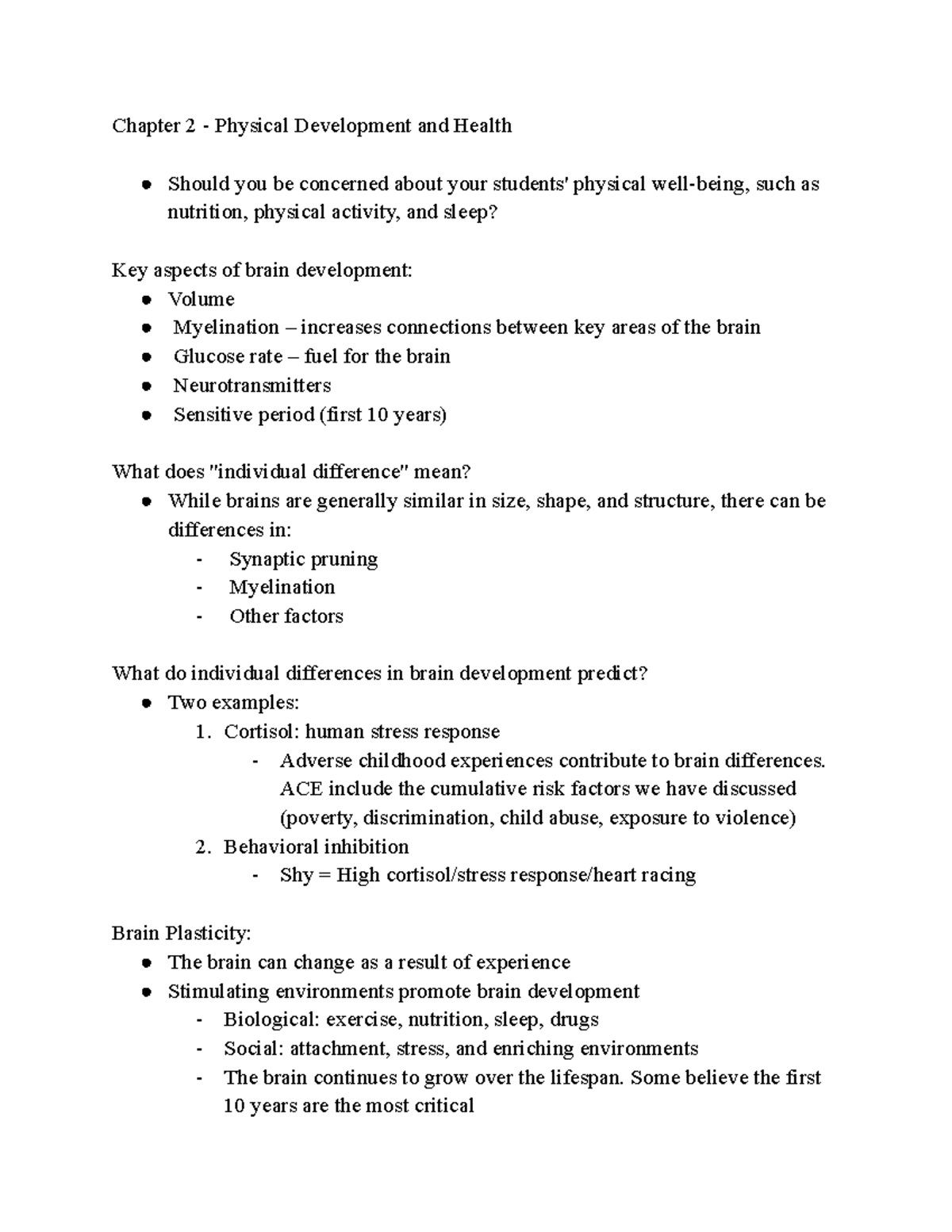 Child Development Chapter 2 - Chapter 2 Physical Development and Health ...