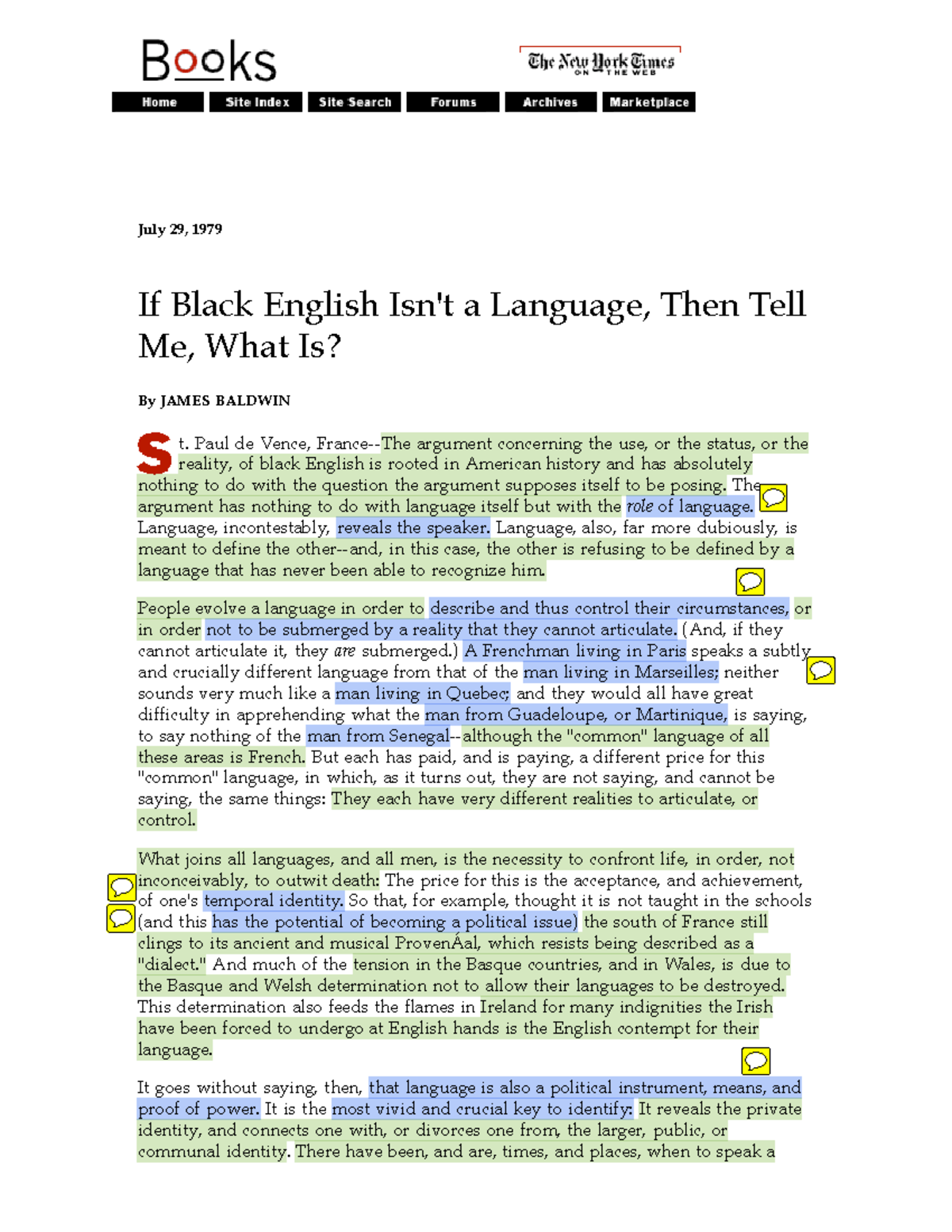 essay on black english