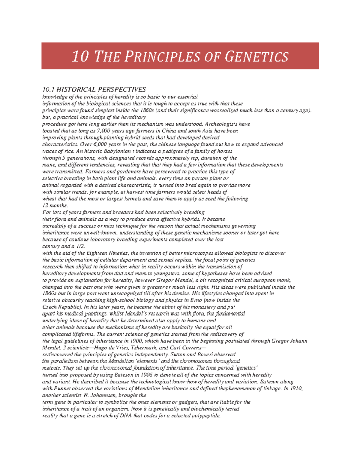 10 THE Principles OF Genetics - 10 THE PRINCIPLES OF GENETICS 10 ...