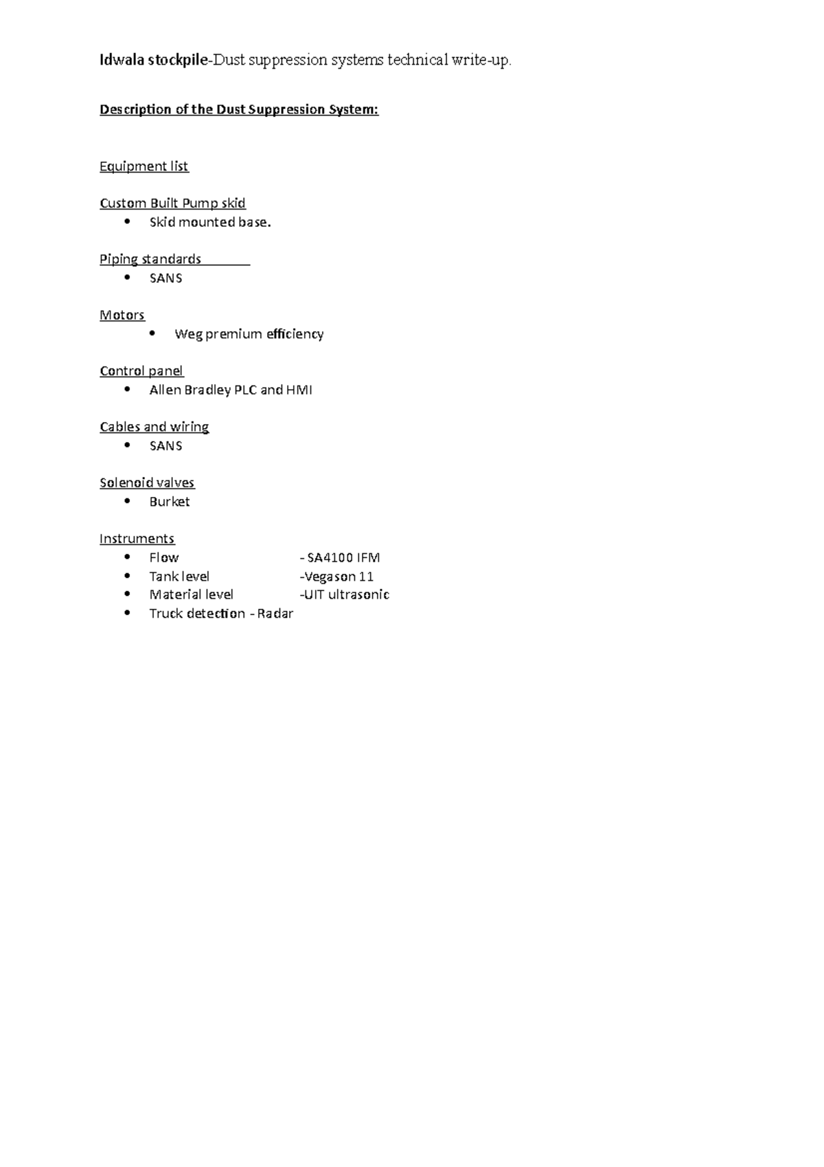 suppression systems technical write-up - ELT 312 - UJ - Studocu