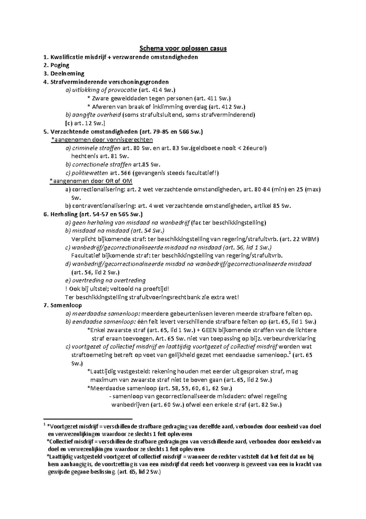 Strafrecht: Zeven Stappen Schema Voor Oplossen Casus - Schema Voor ...