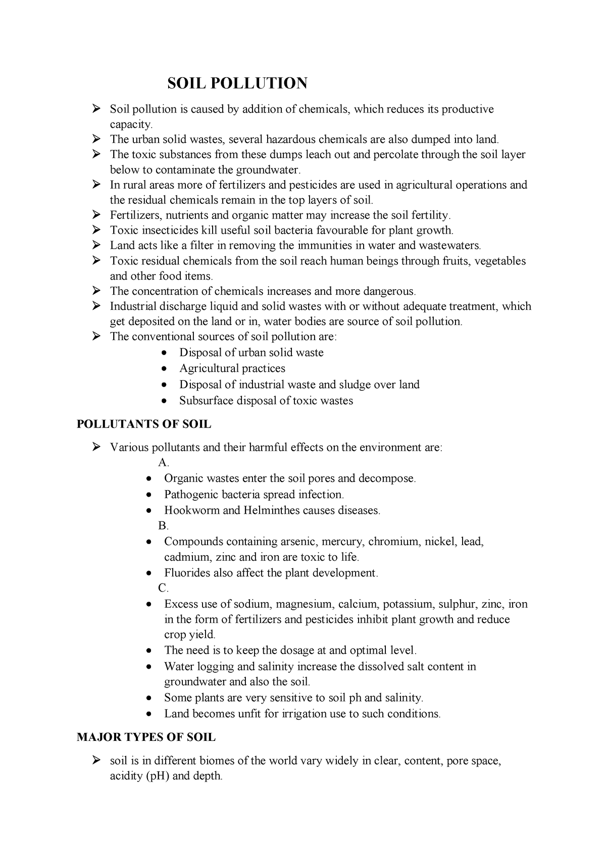 soil pollution assignment pdf