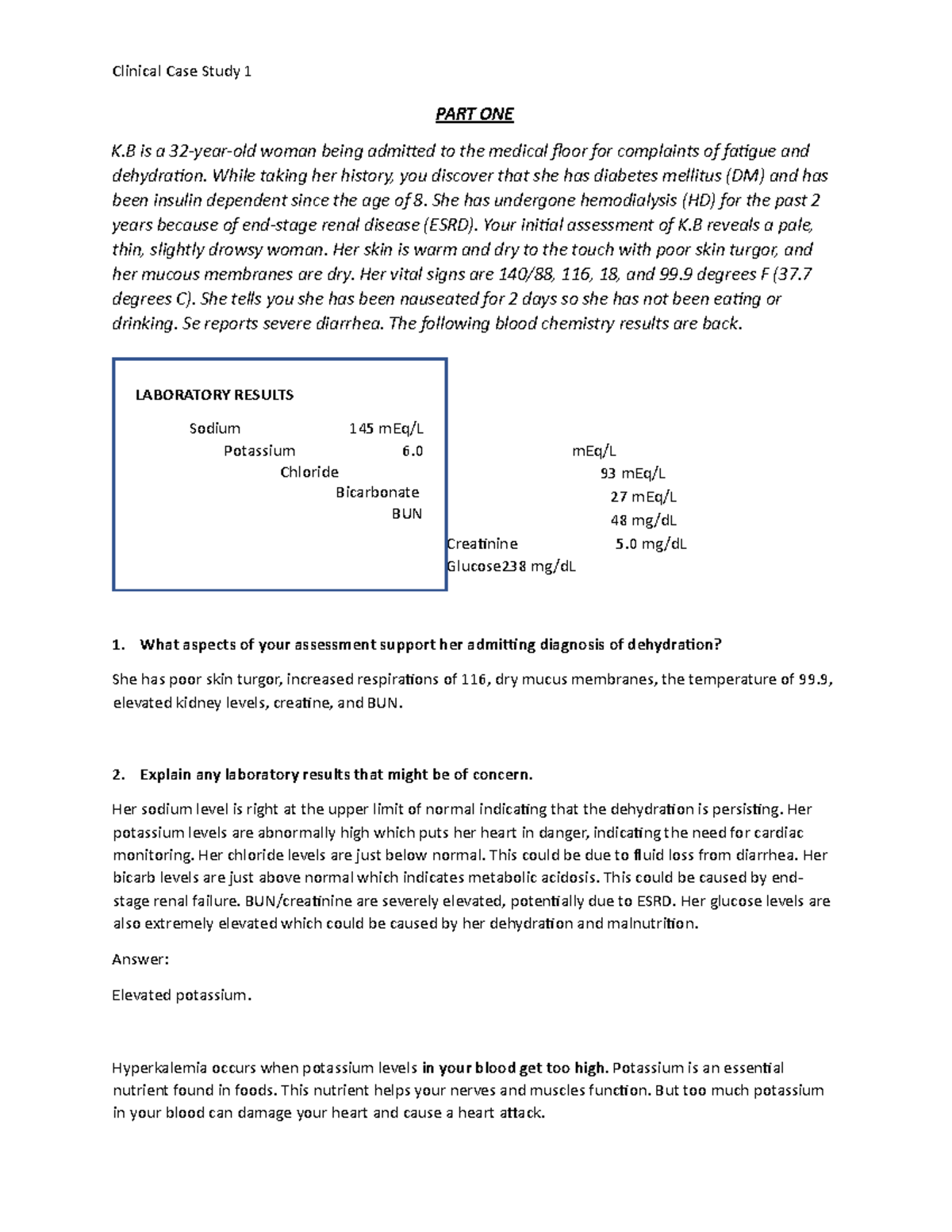 renal case study nursing