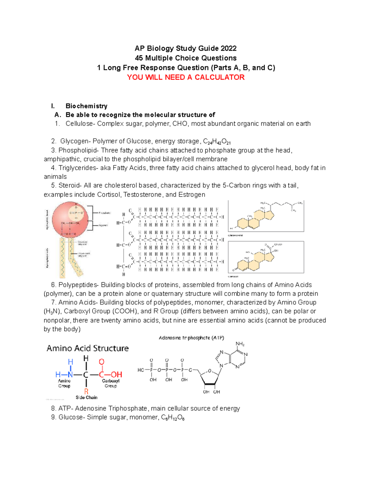 AP Biology Midterm Studyguide 2023 - AP Biology Study Guide 2022 45 ...