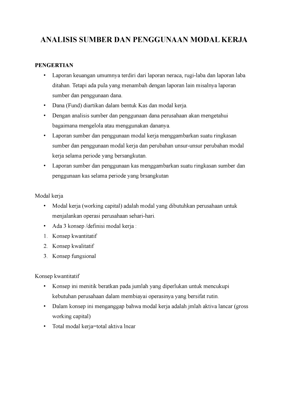 Analisis Sumber Dan Penggunaan Modal Kerja Analisis Sumber Dan Penggunaan Modal Kerja 6503