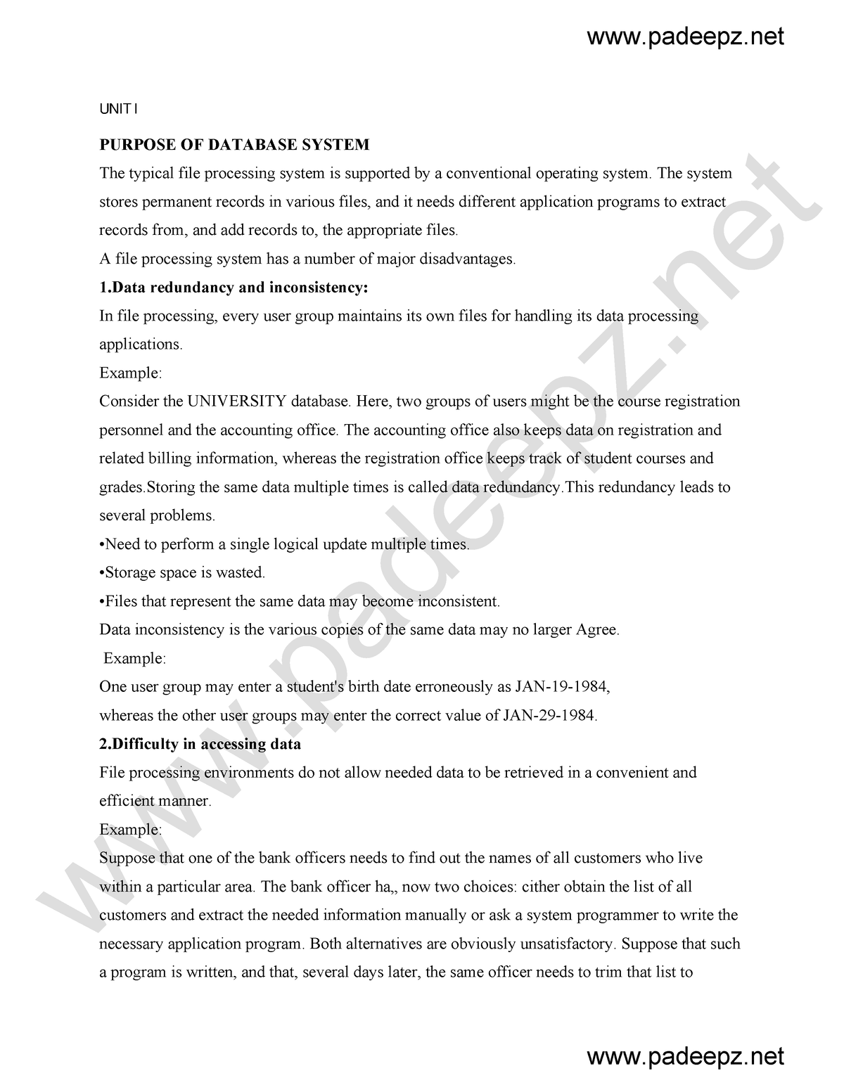 Cs8492 Notes - Database Management System Exam Questions - UNIT I ...