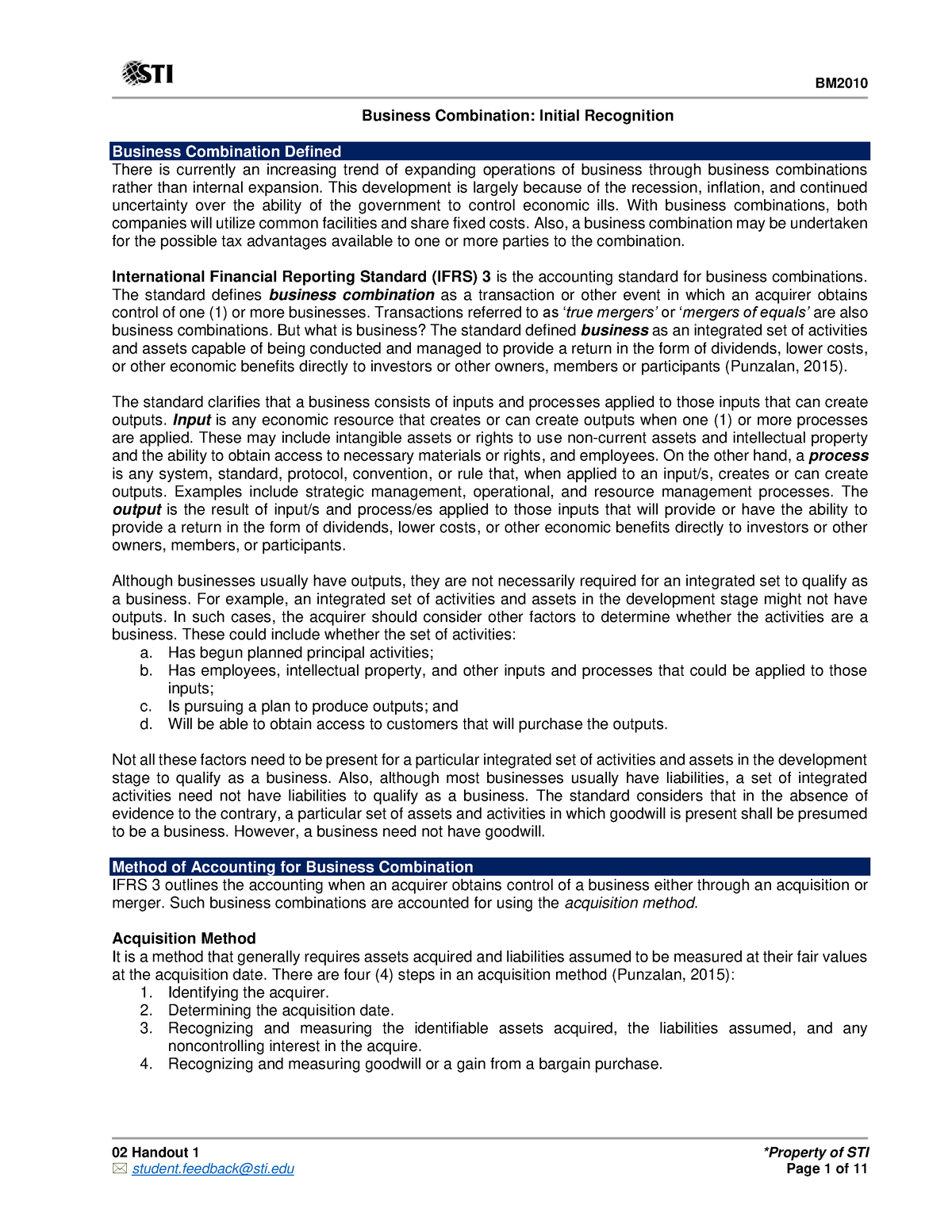 02 Handout 1(11) Initial Recognition - 02 Handout 1 *Property Of STI ...