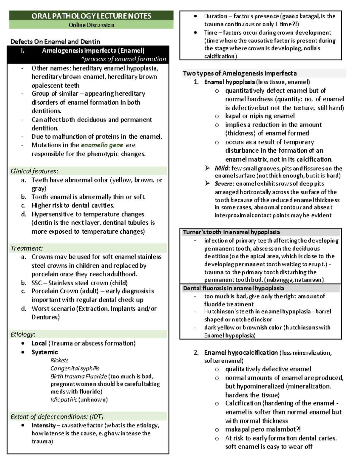 ORAL Pathology Lecture Notes 2 - ORAL PATHOLOGY LECTURE NOTES Online ...