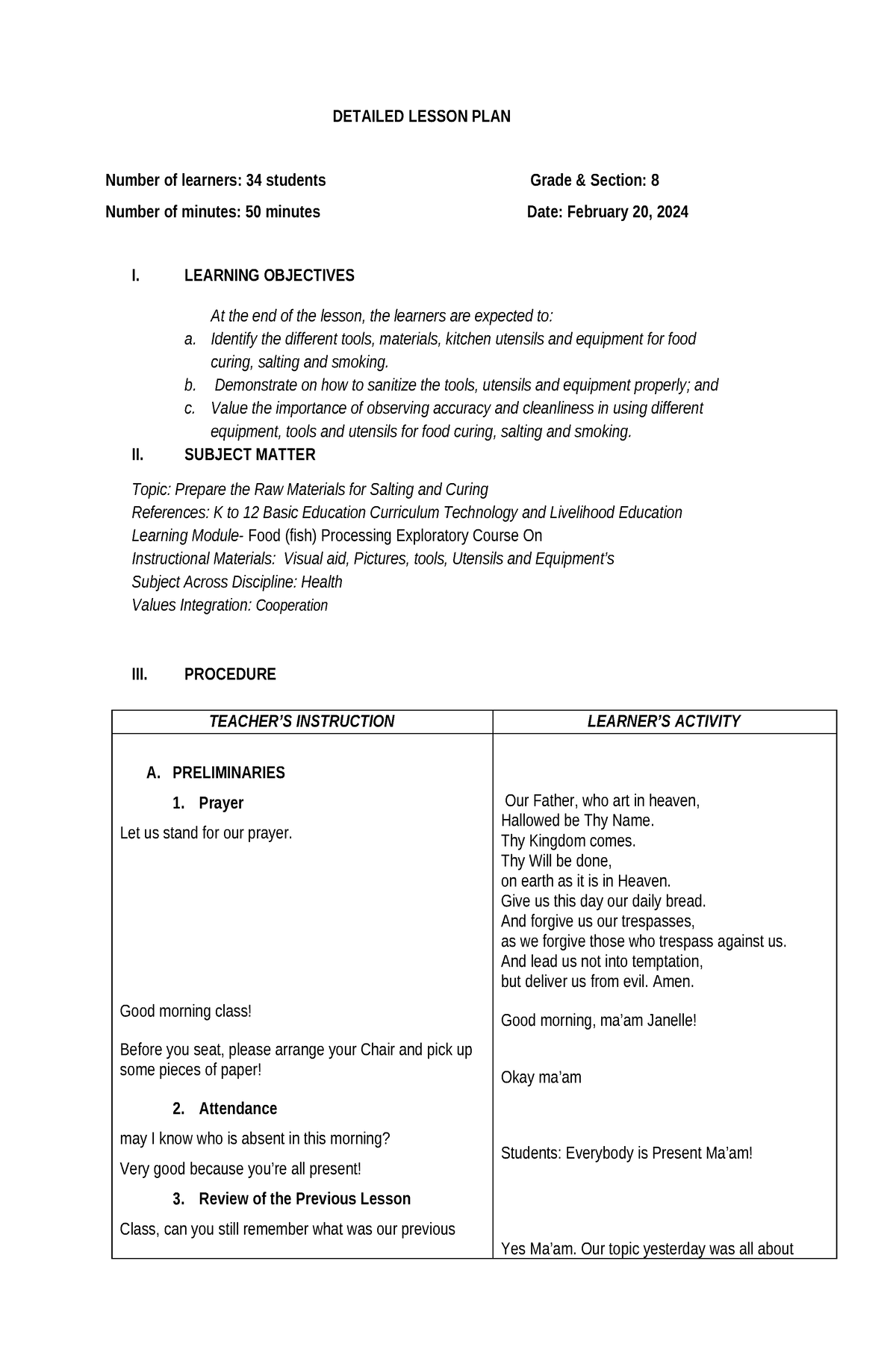 Seconddetailed- Lesson-PLAN (1) - DETAILED LESSON PLAN Number of ...