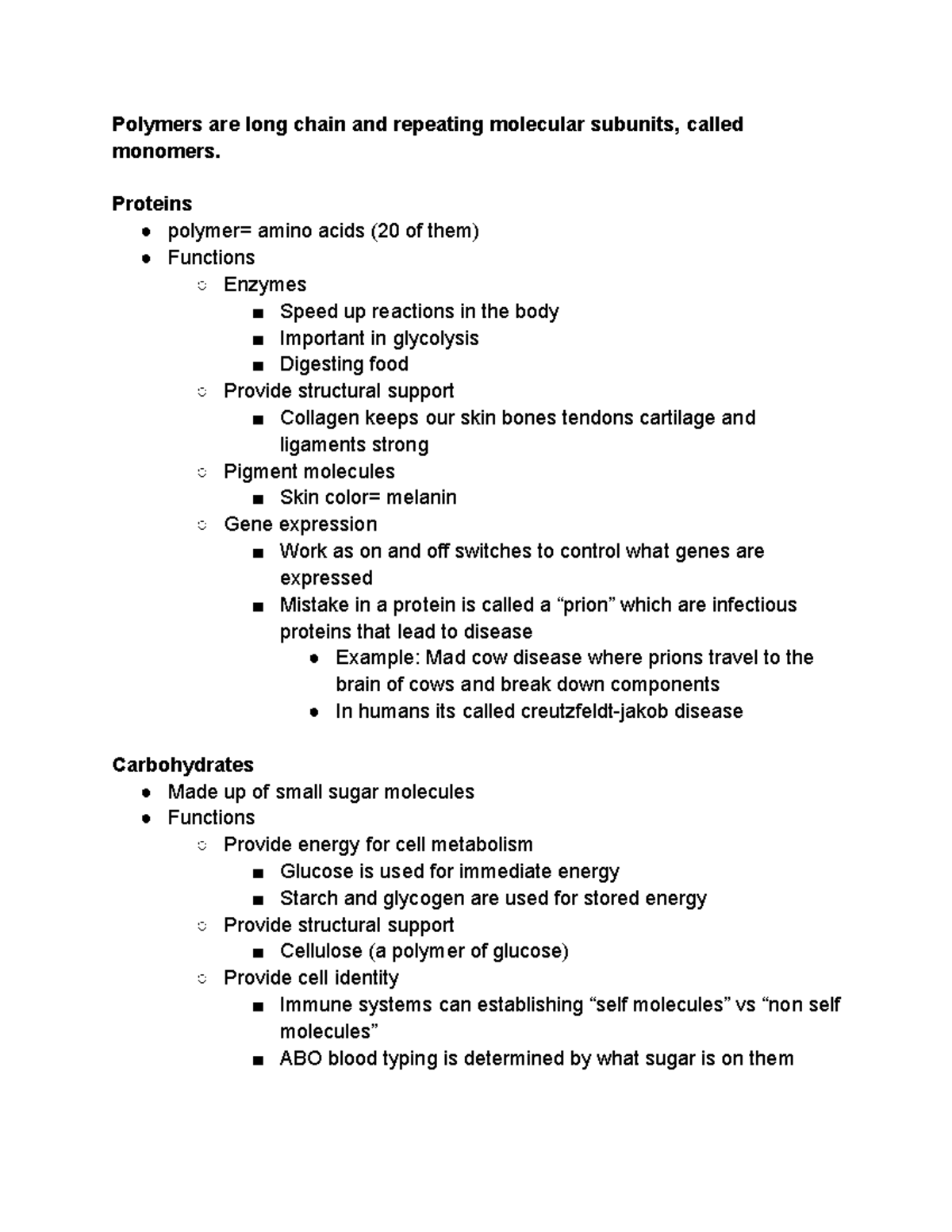 Chapter 3 Macromolecules and Cell Components-2 - Polymers are long ...
