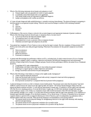 PEAT 5 - Review - A patient who sustained a right cerebrovascular ...