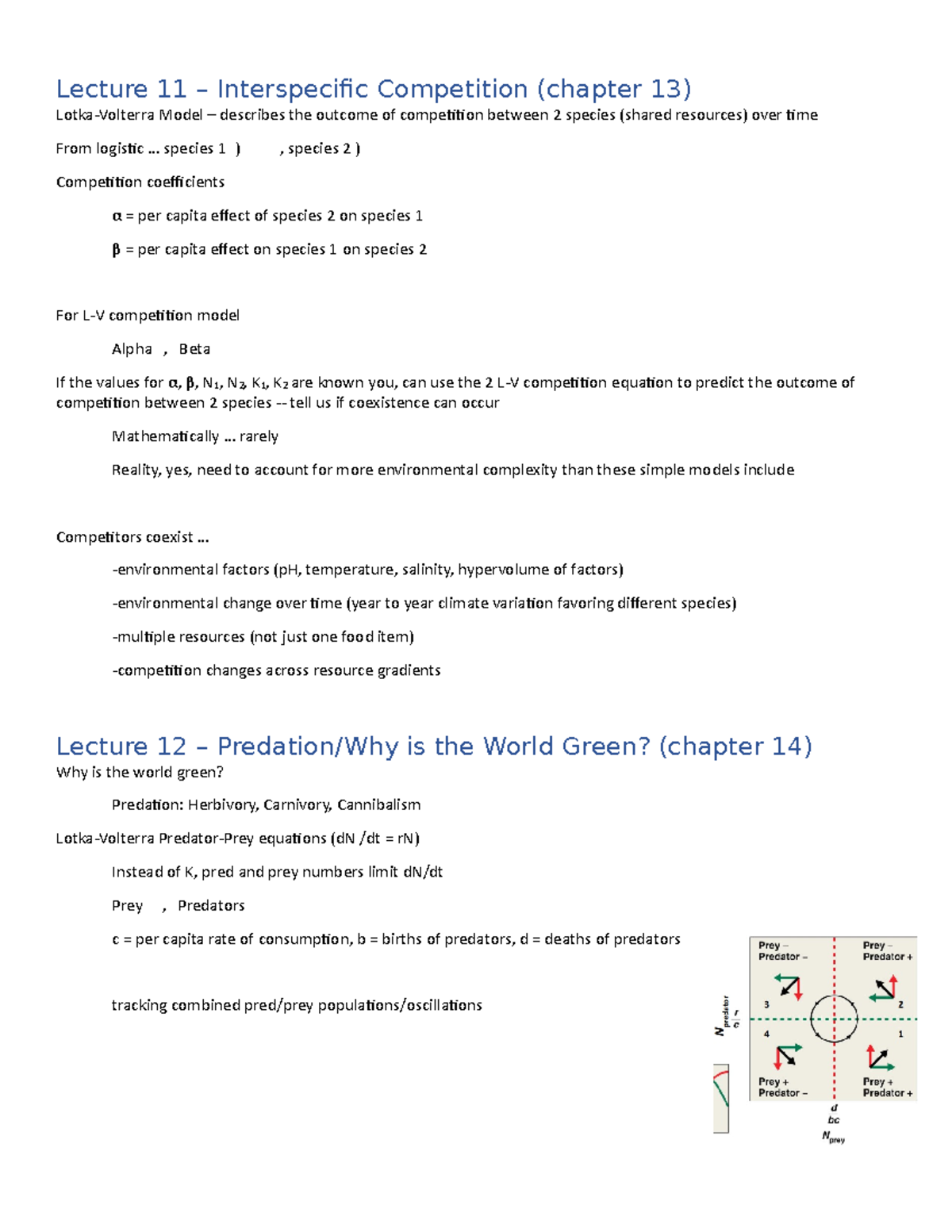 Lecture 11 - 18 (TEST 3) - Lecture 11 – Interspecific Competition ...